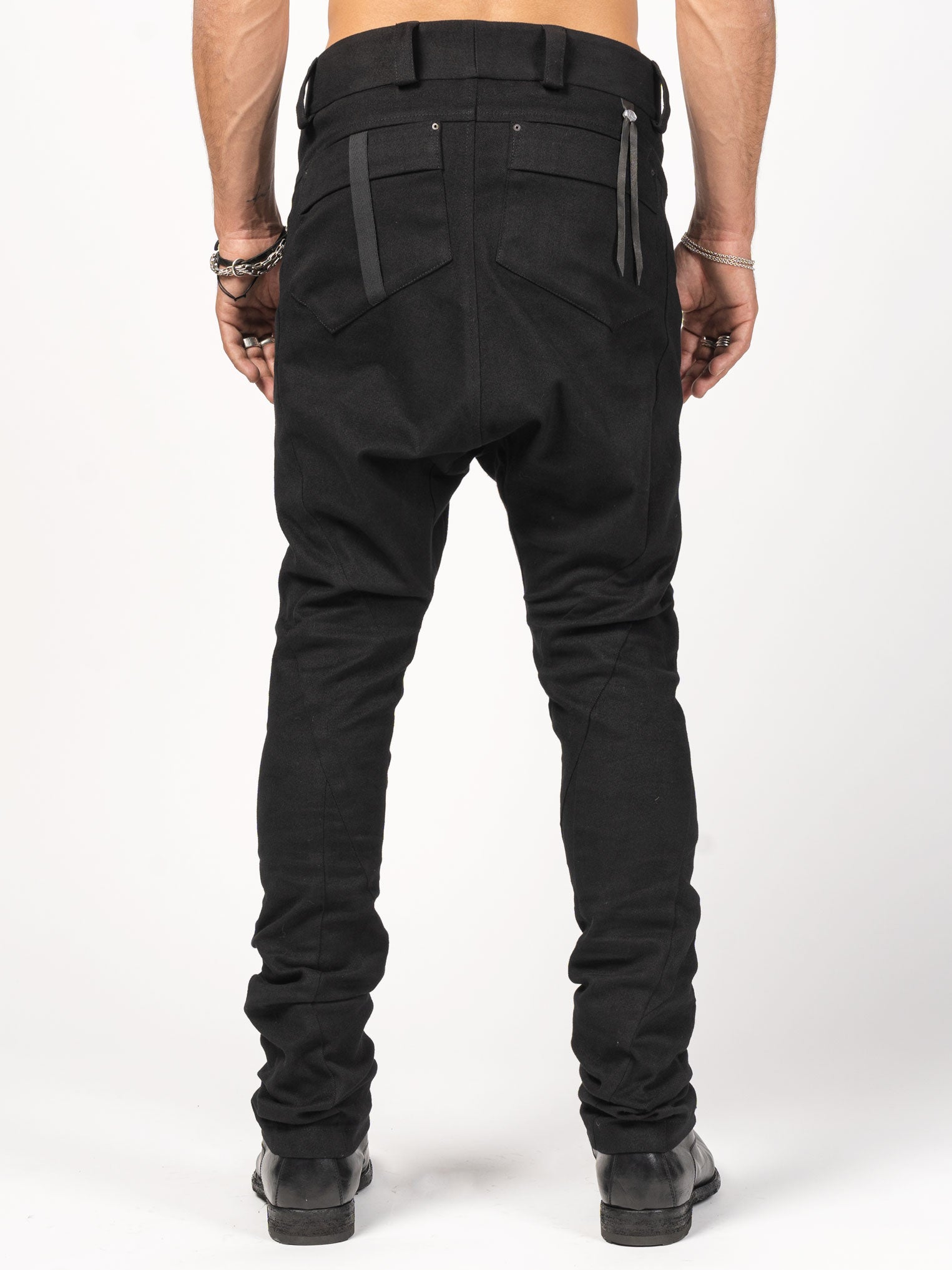 Structured Black Denim Pants - by 139DEC