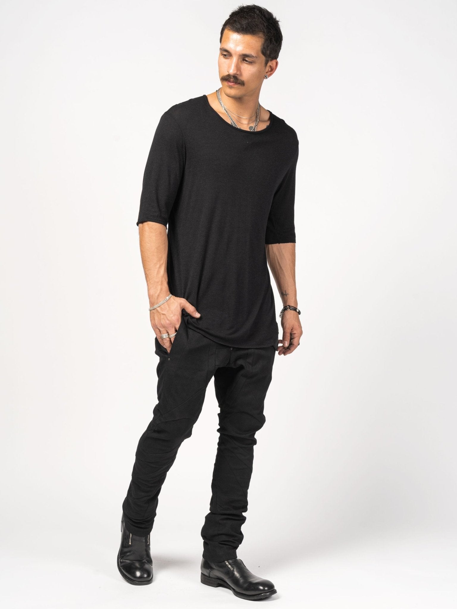 Structured Black Denim Pants - by 139DEC