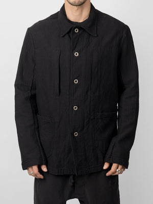 Structured Cotton Worker Jacket with Metal Staple