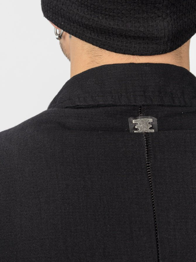 Structured Cotton Worker Jacket with Metal Staple - by ISAAC SELLAM