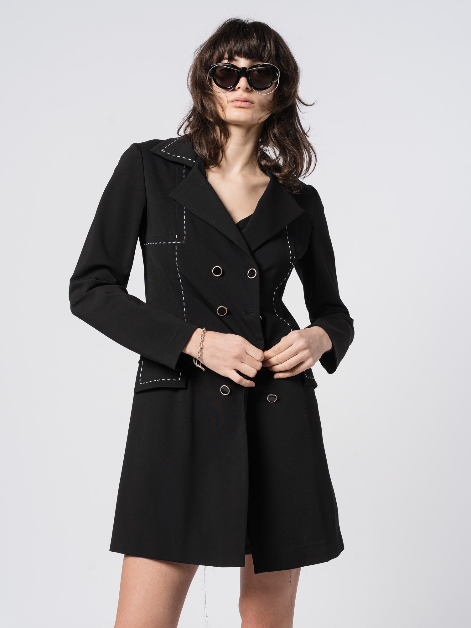 Structured Knee - Length Coat - by SHARONA SHARVIT