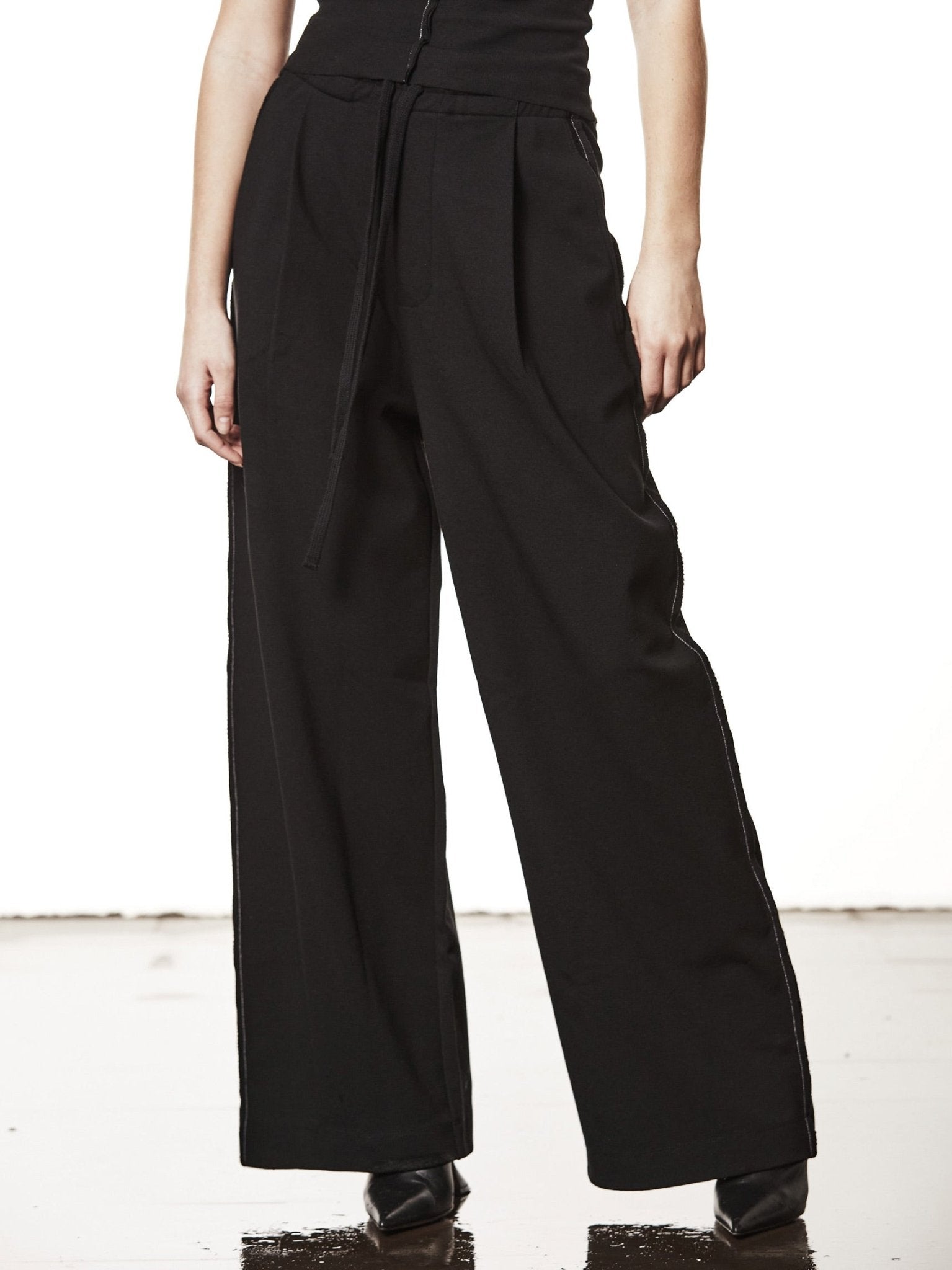 Structured Wide - Leg Trousers - by THOM KROM
