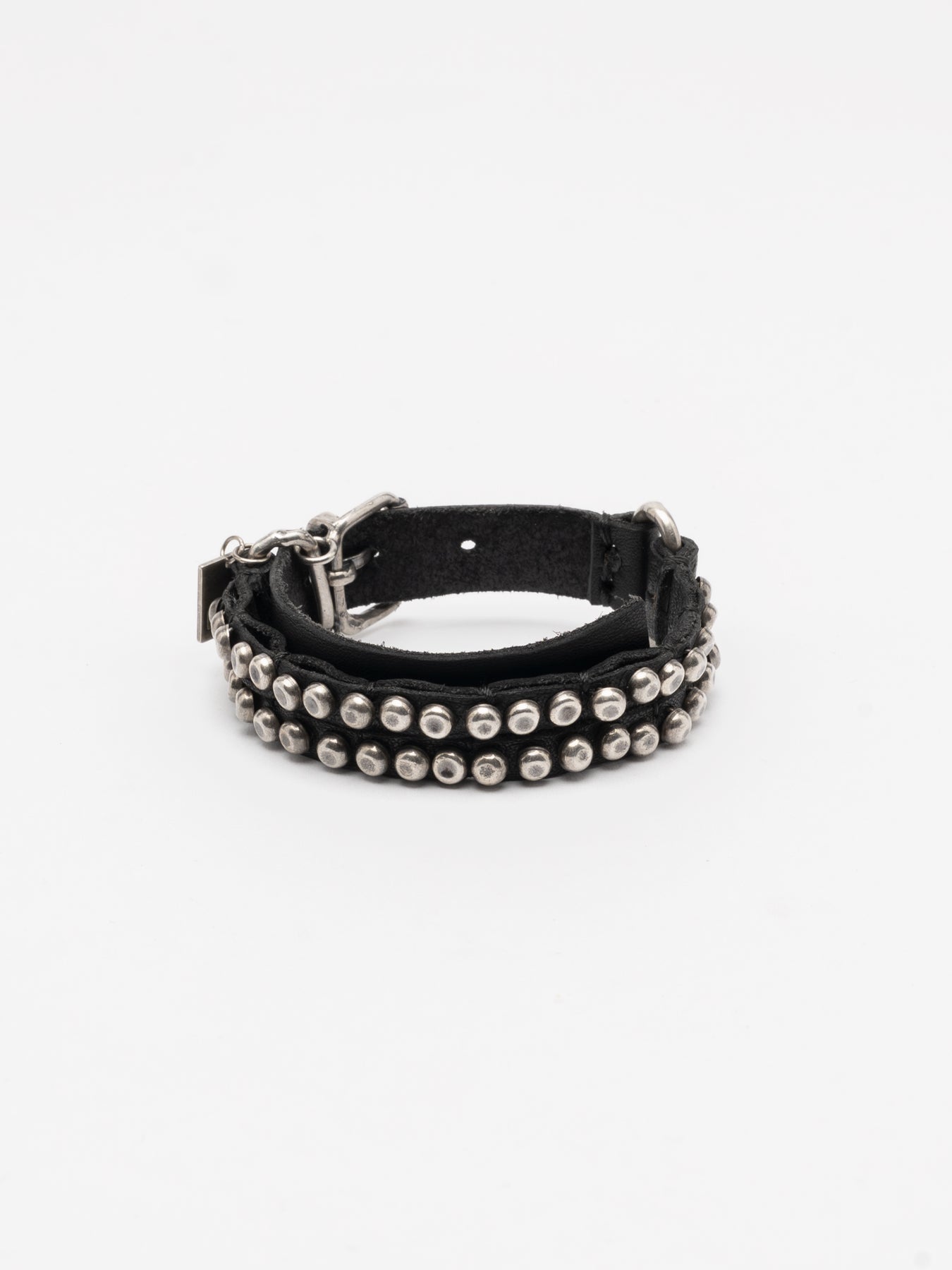 Studded Leather Buckle Bracelet - by GOTI