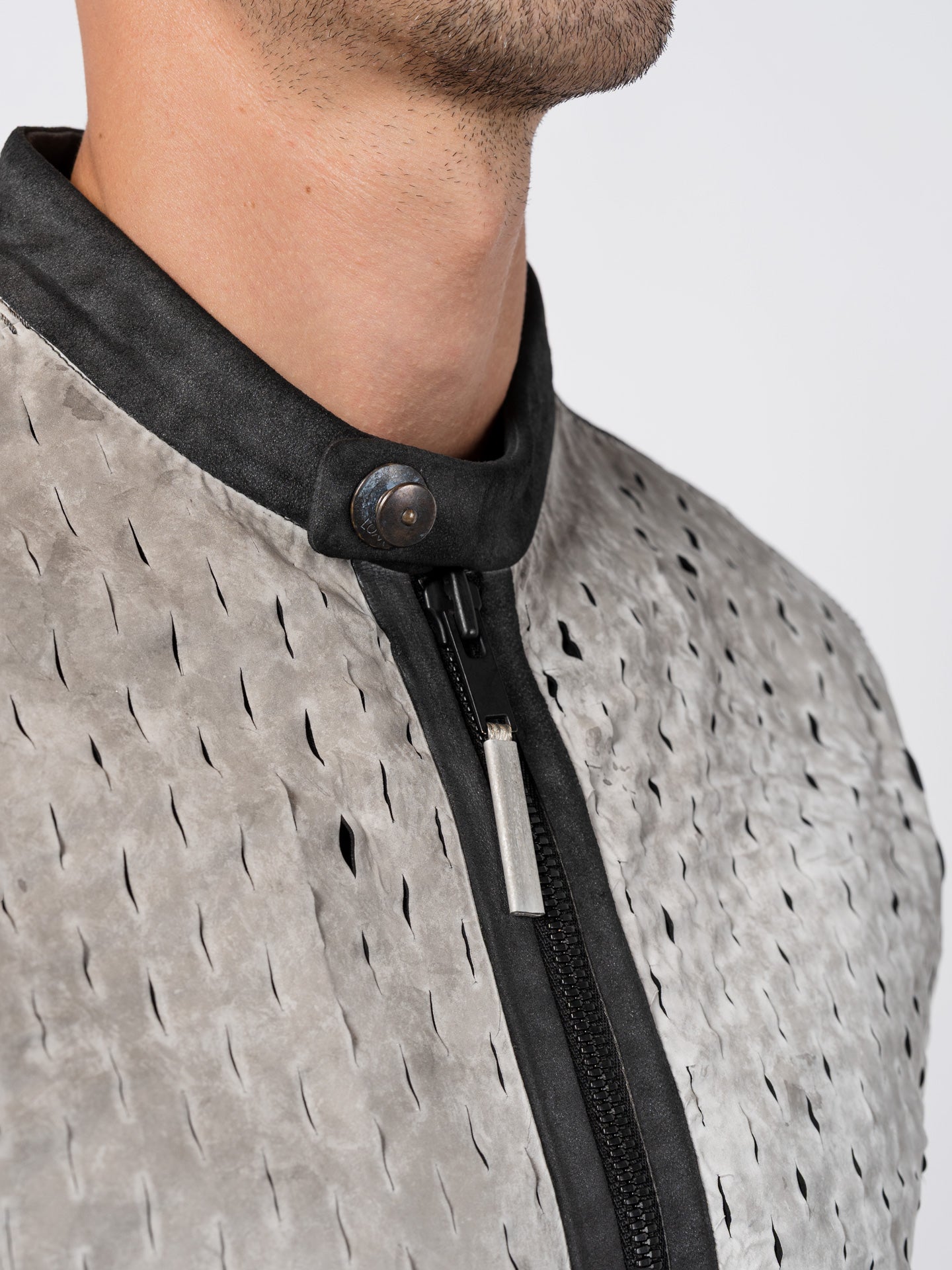 Syderal Reflective Leather Jacket - by ISAAC SELLAM