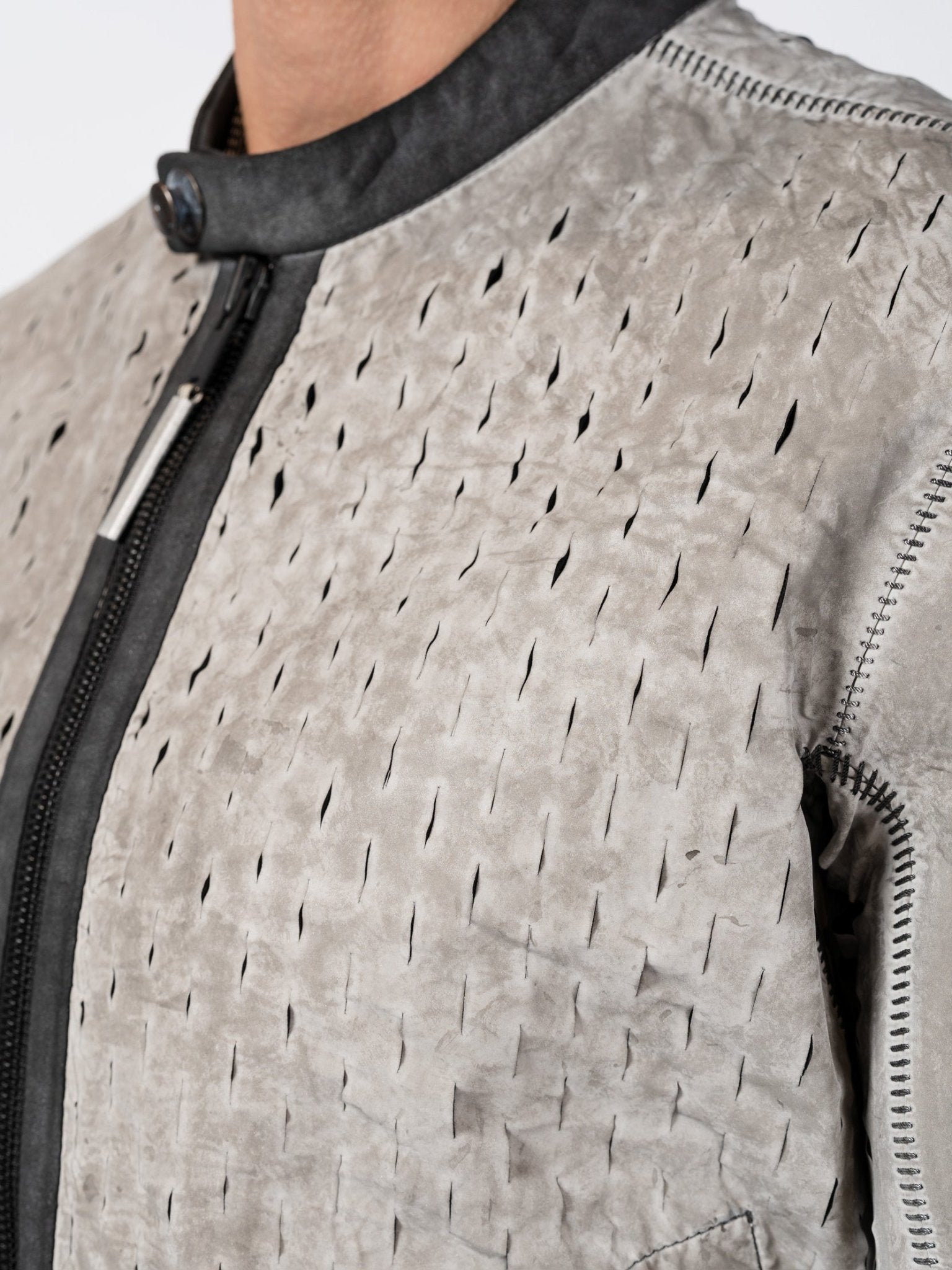 Syderal Reflective Leather Jacket - by ISAAC SELLAM
