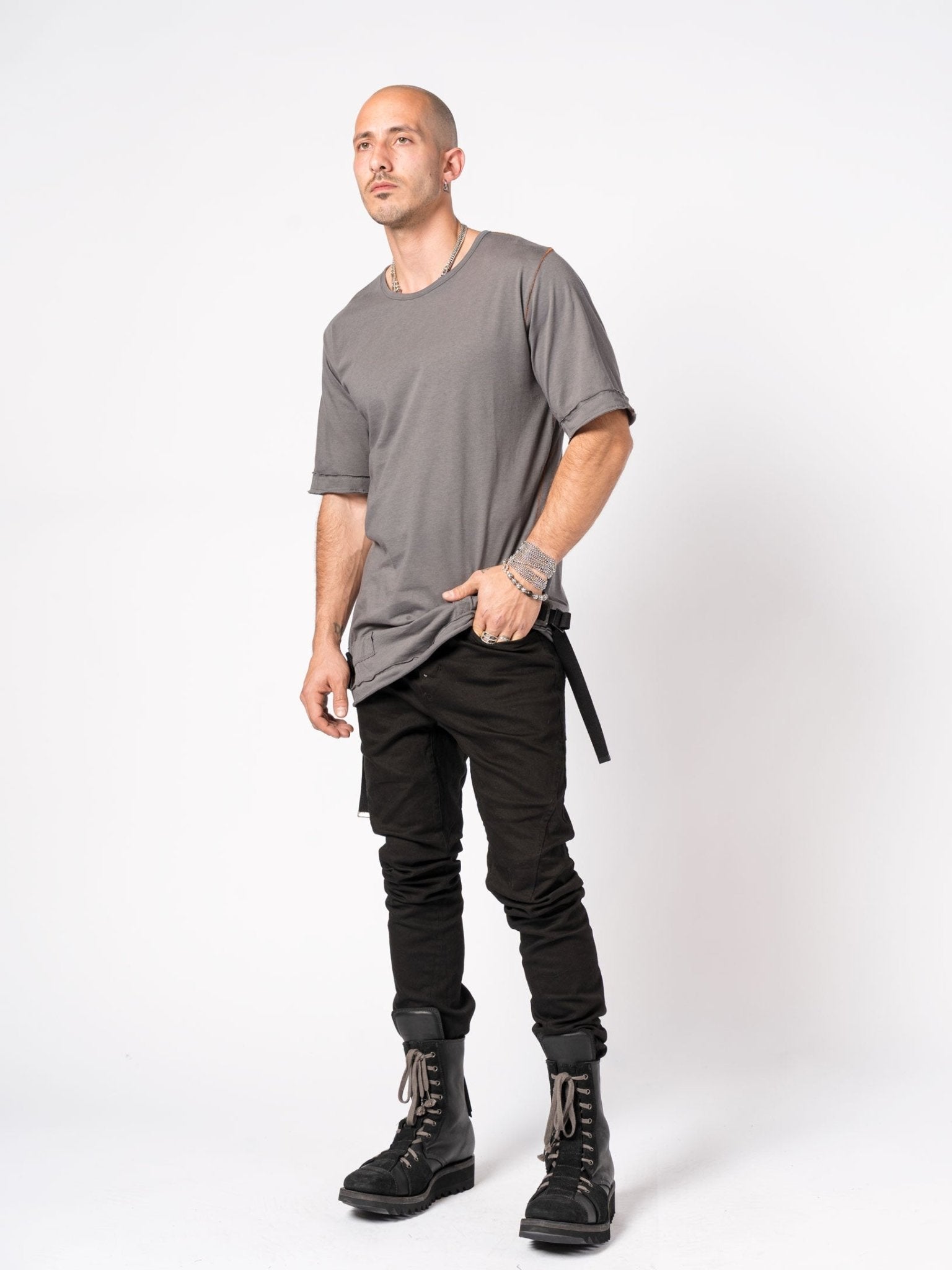 T-Shirt with Adjustable Side Buckles - by D.HYGEN