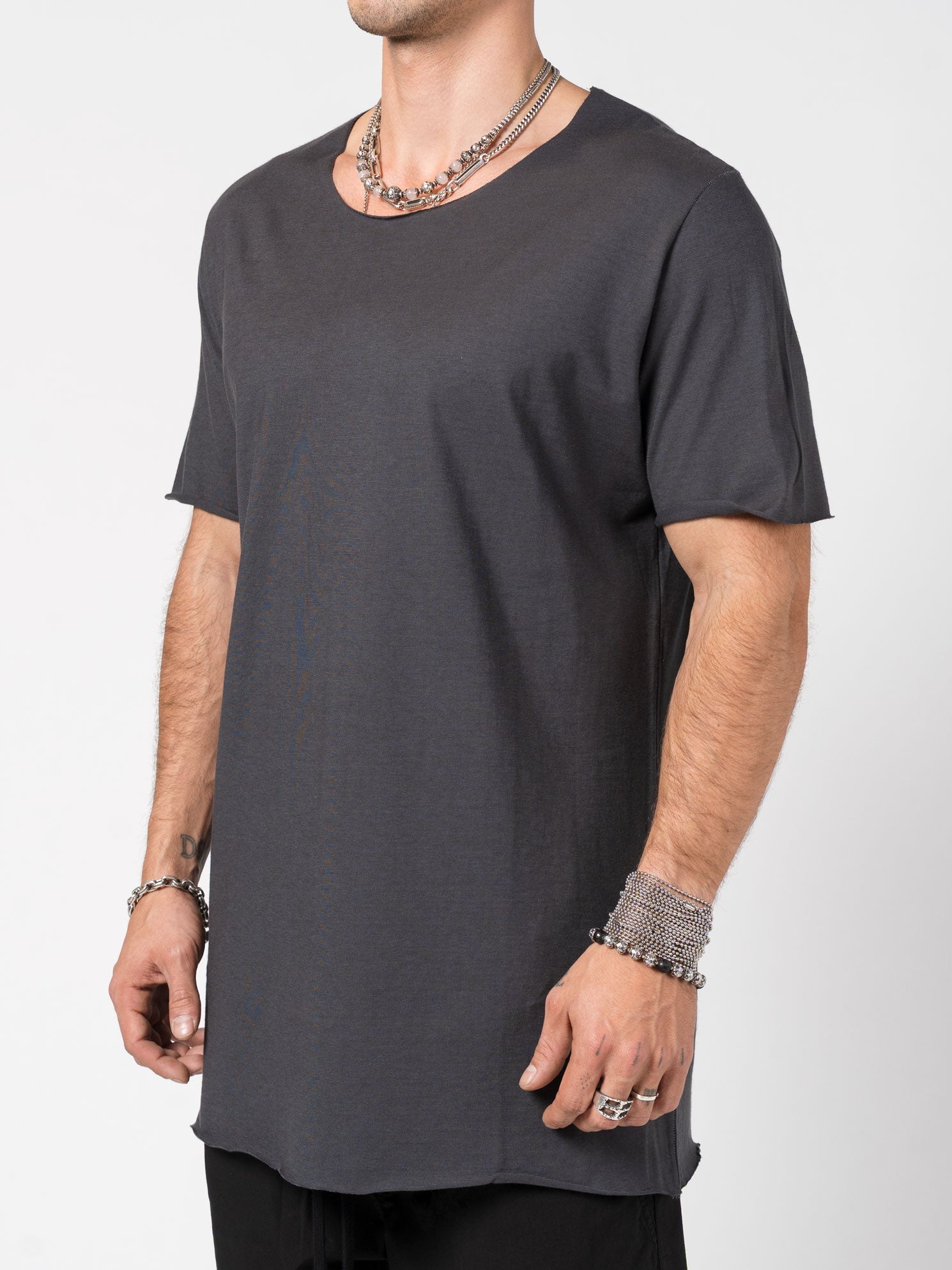 T-Shirt with Cut Neckline - by GIORGIO BRATO