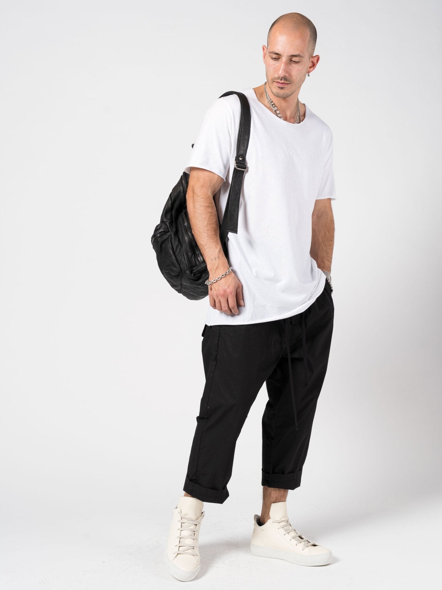T-Shirt with Cut Neckline - by GIORGIO BRATO