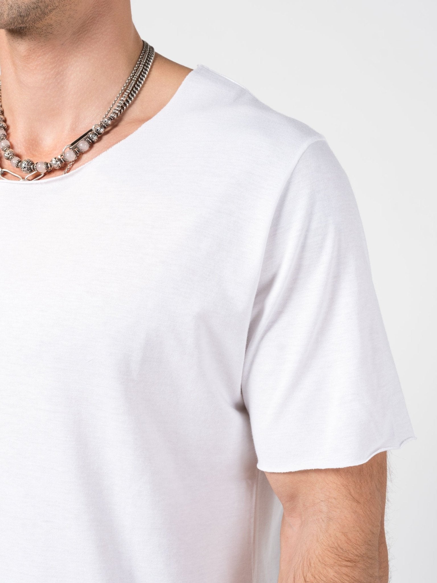 T-Shirt with Cut Neckline - by GIORGIO BRATO