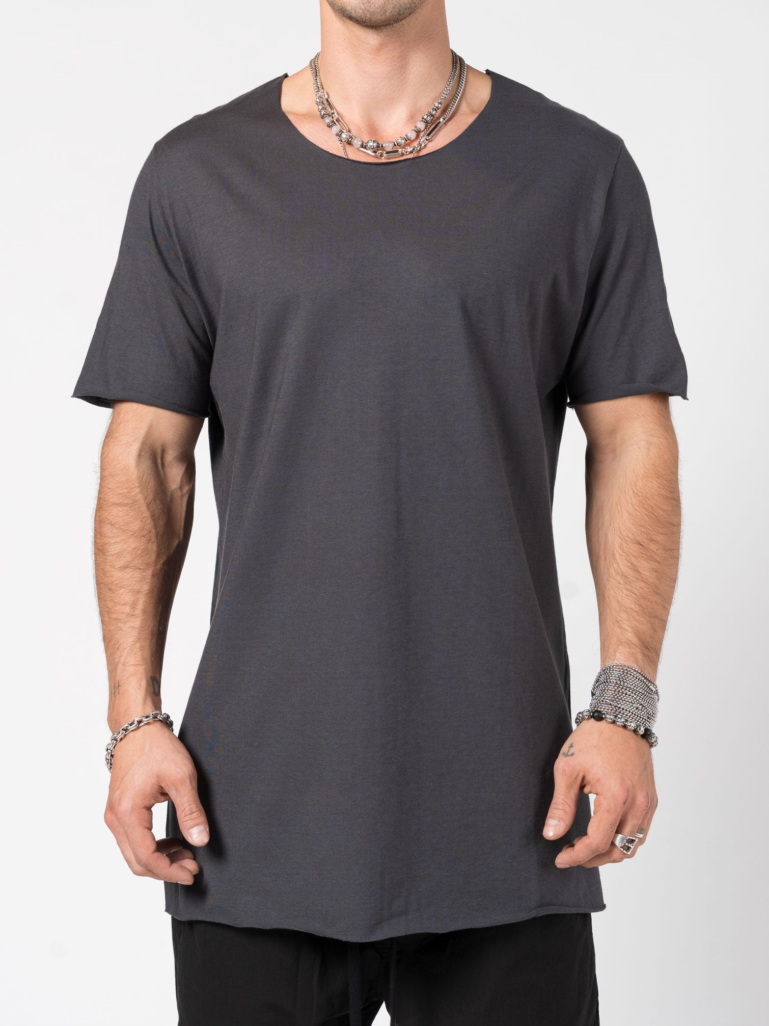 T-Shirt with Cut Neckline - by GIORGIO BRATO