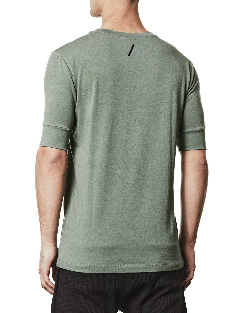T-Shirt with Rib Cuffs - by THOM KROM