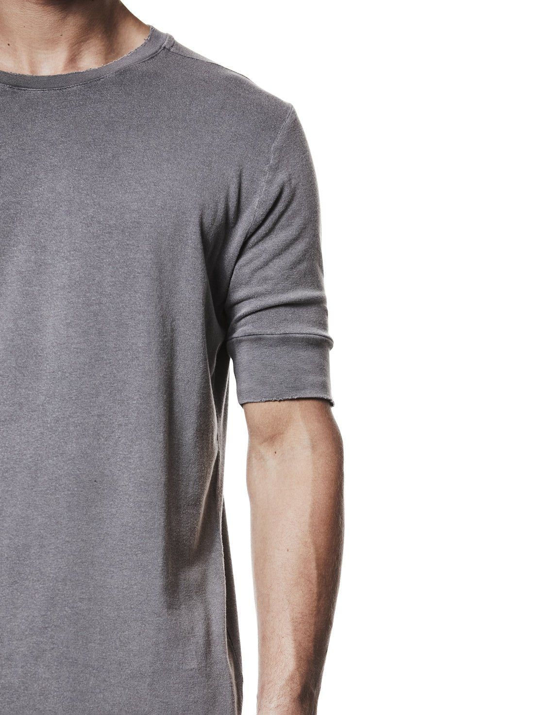 T-Shirt with Rib Cuffs - by THOM KROM