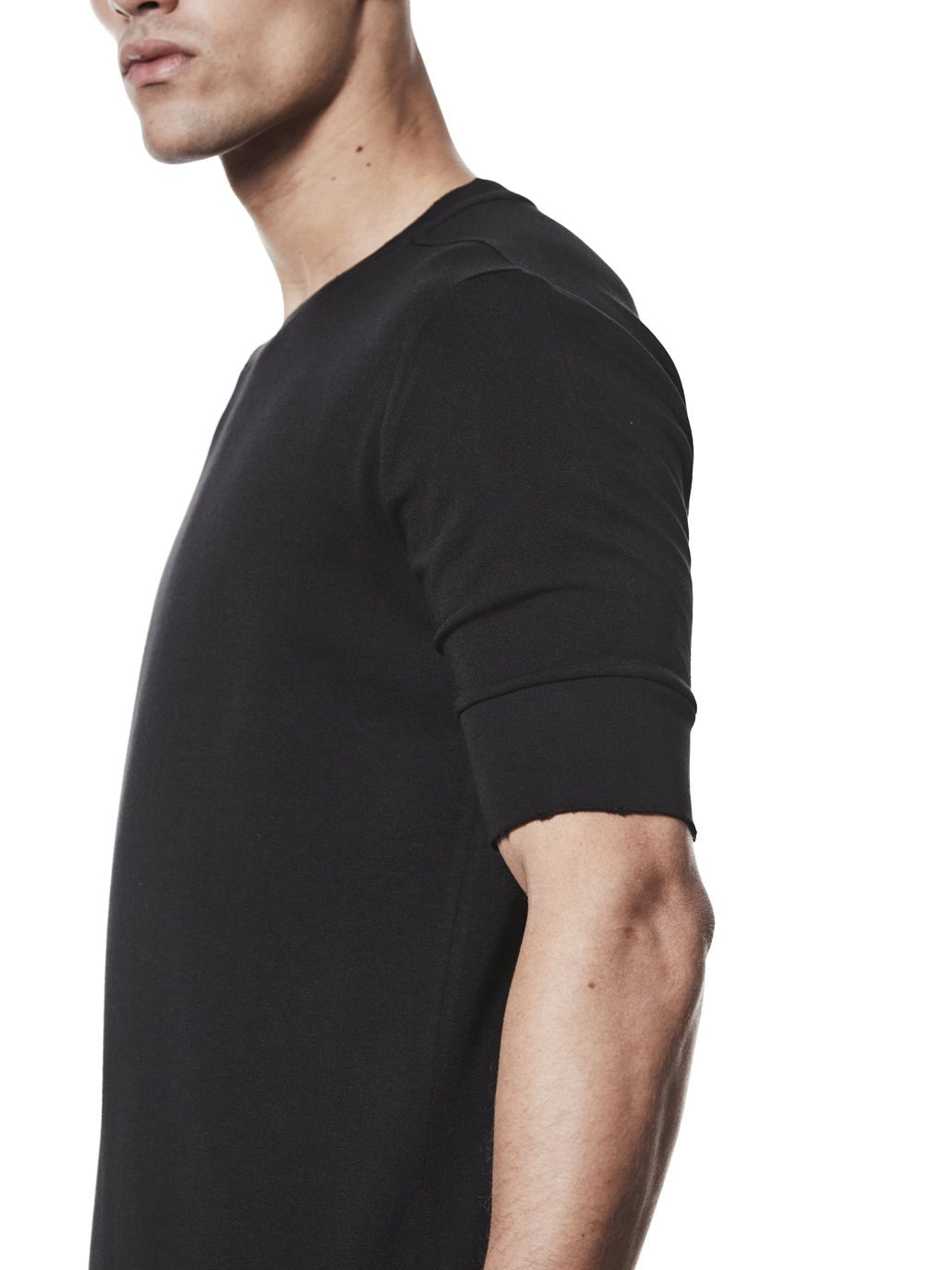 T-Shirt with Rib Cuffs - by THOM KROM