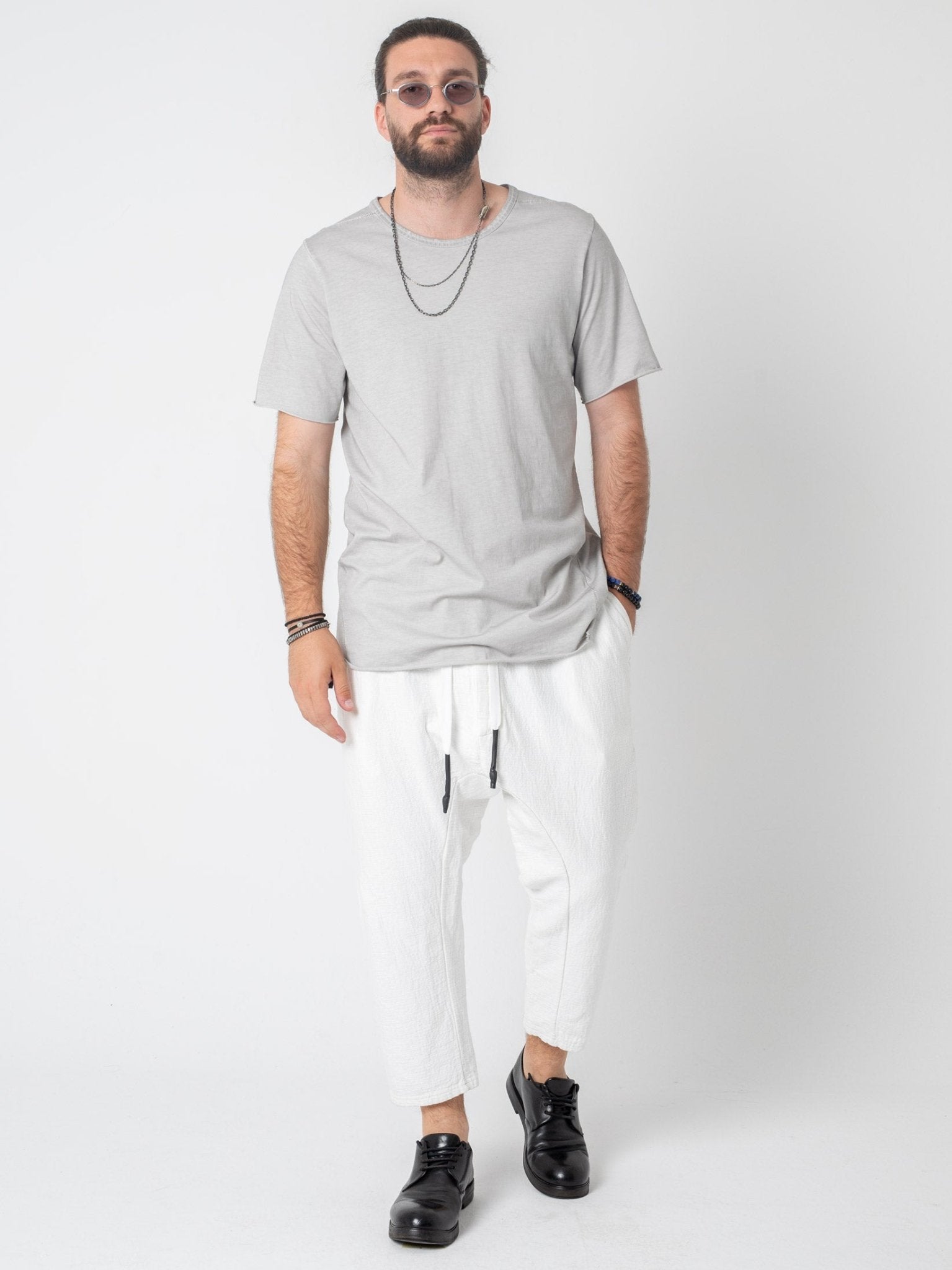 T-Shirt with Rubber Strip Detail - by ISAAC SELLAM