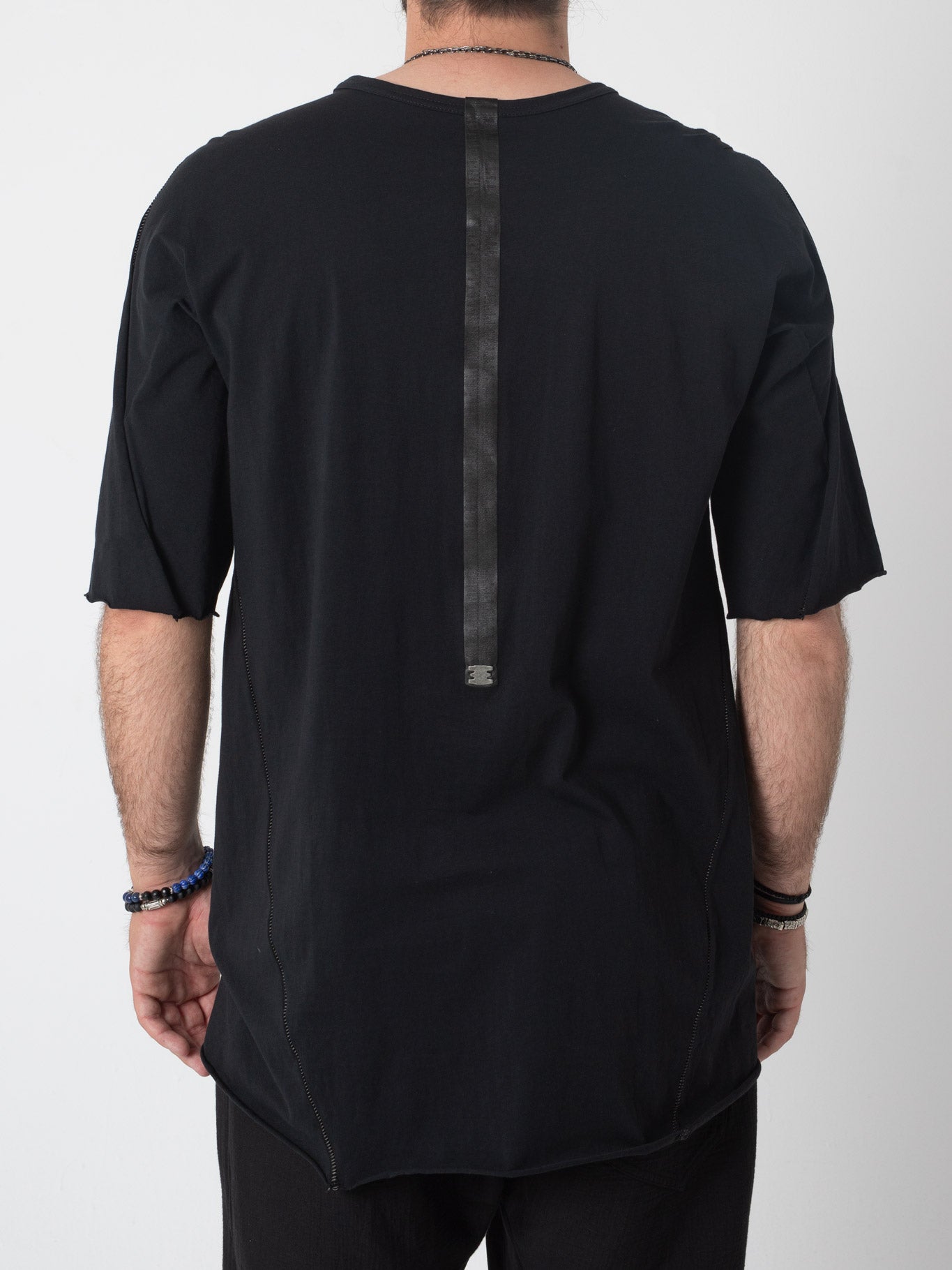 T-Shirt with Rubber Strip Detail - by ISAAC SELLAM