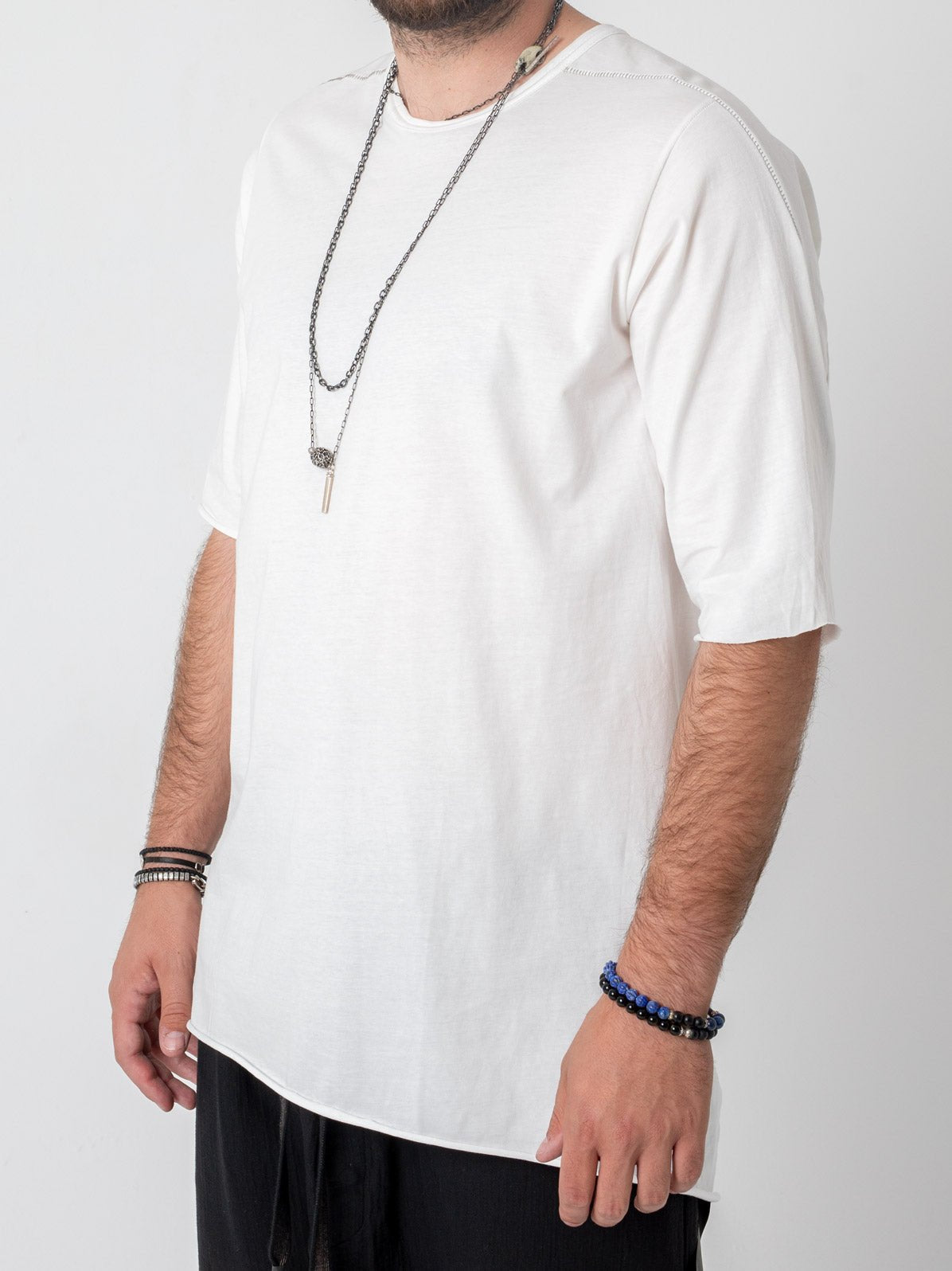 T-Shirt with Rubber Strip Detail - by ISAAC SELLAM