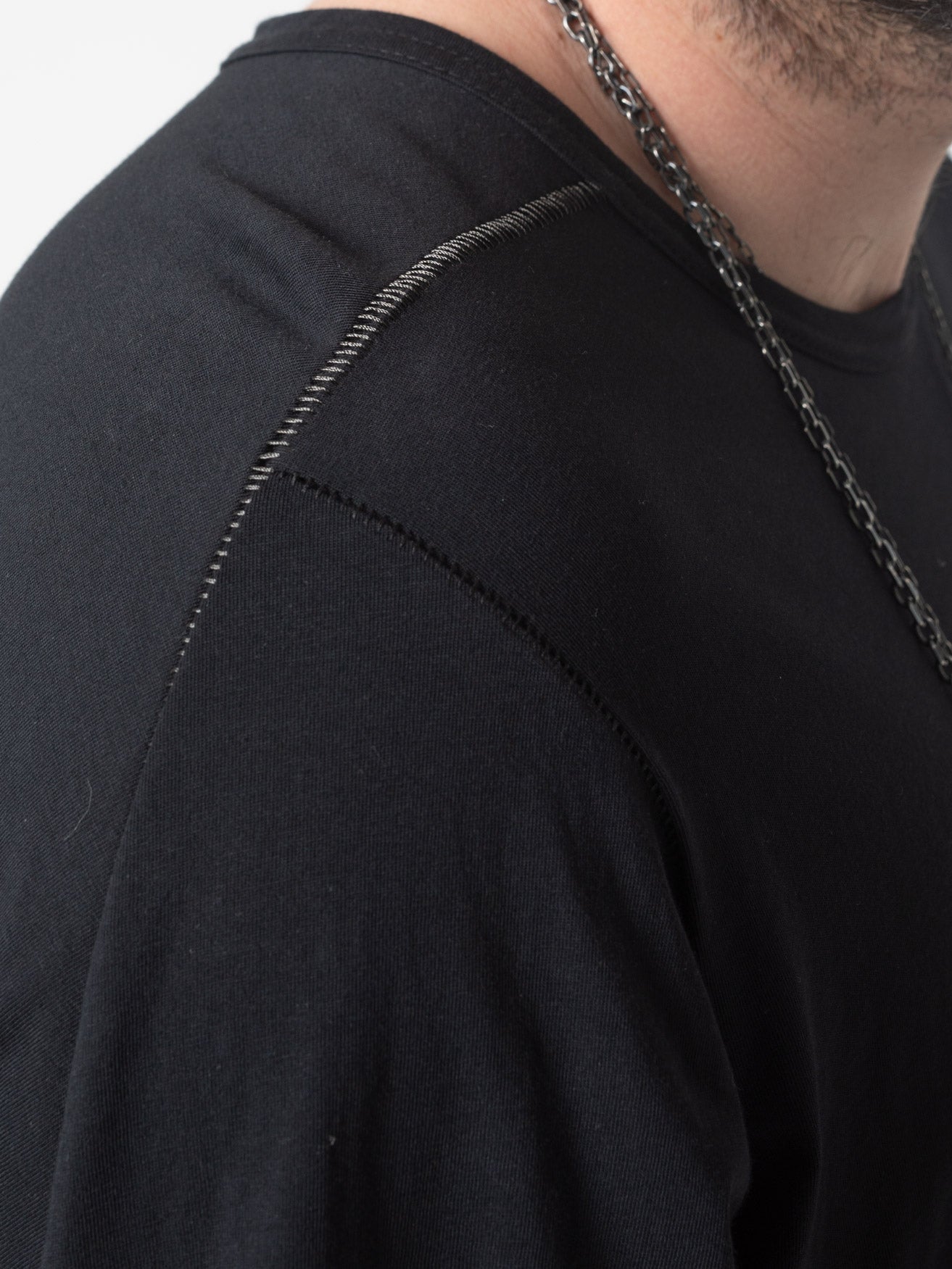 T-Shirt with Rubber Strip Detail - by ISAAC SELLAM