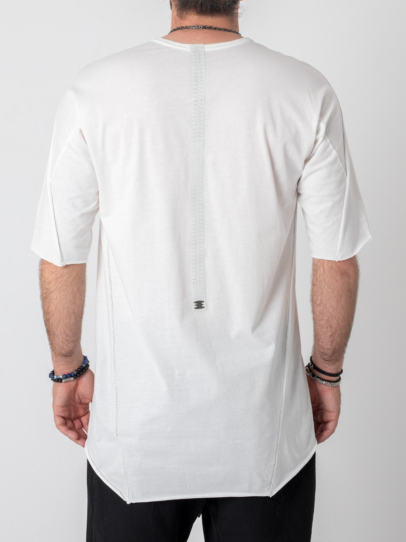 T-Shirt with Rubber Strip Detail - by ISAAC SELLAM
