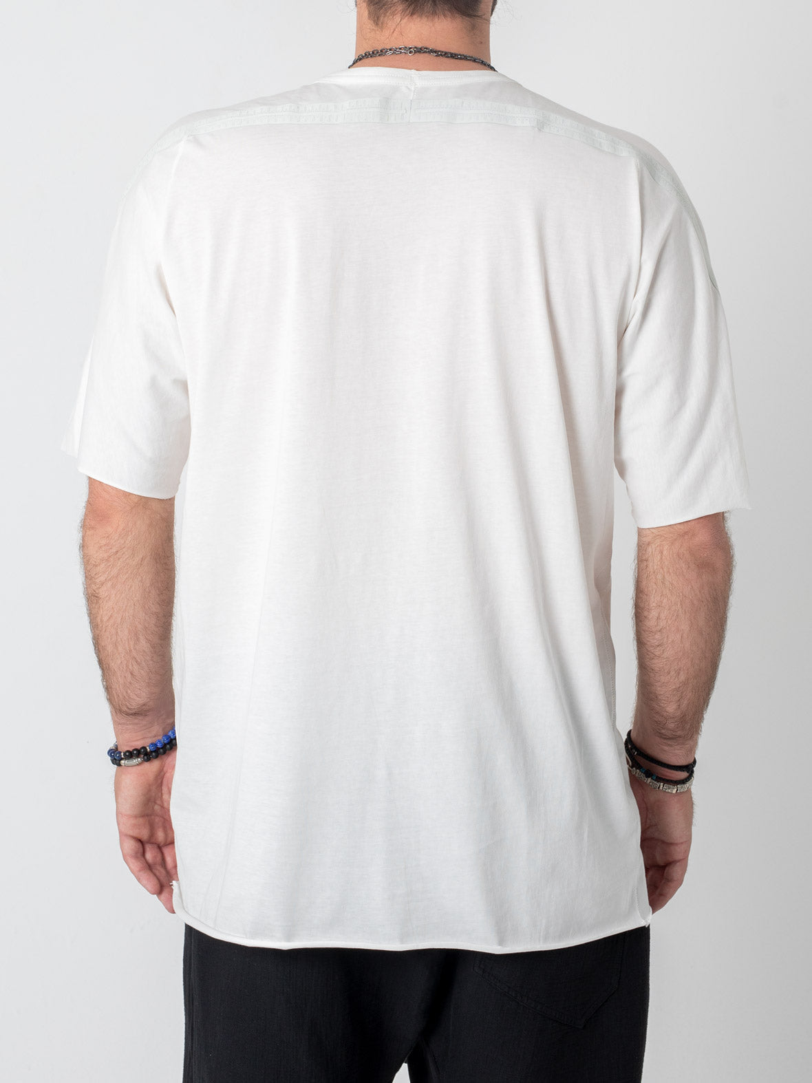 T-Shirt with Rubberized Shoulder Detail - by ISAAC SELLAM