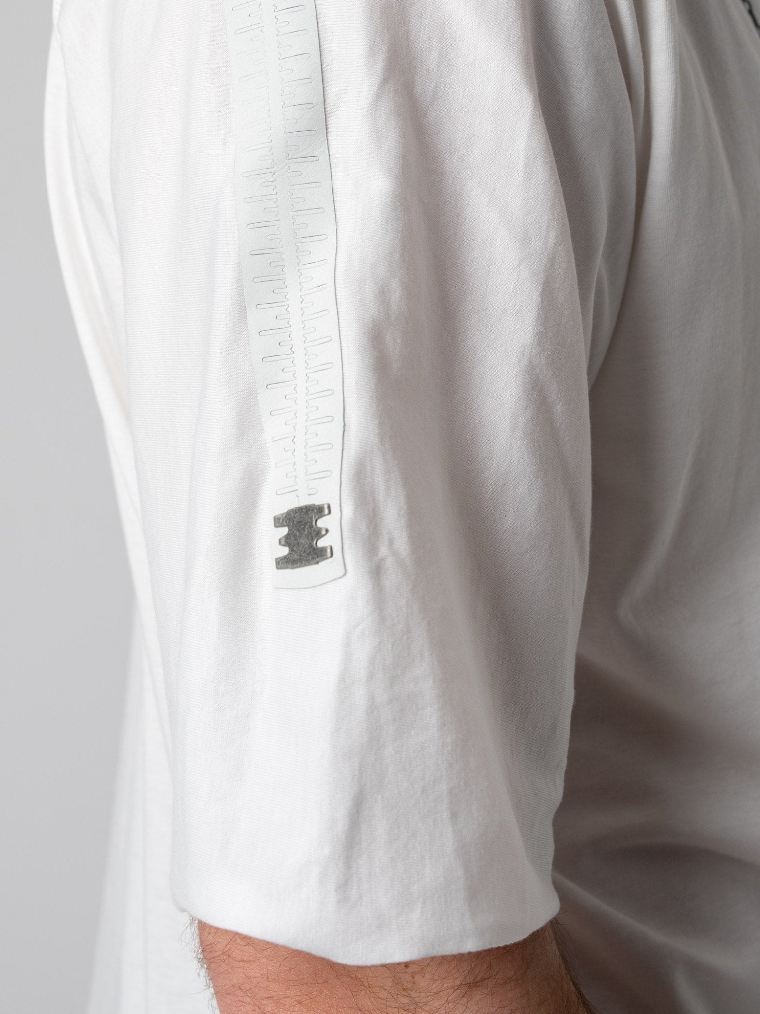 T-Shirt with Rubberized Shoulder Detail - by ISAAC SELLAM