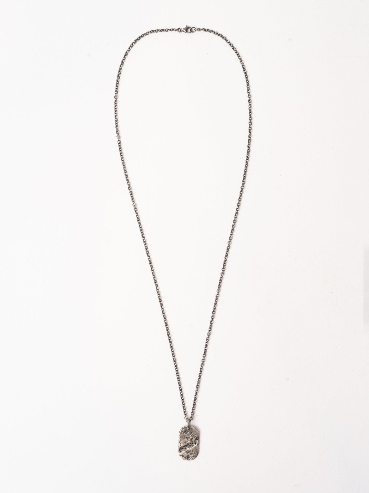 Tag Necklace with Black Diamonds - by AITO