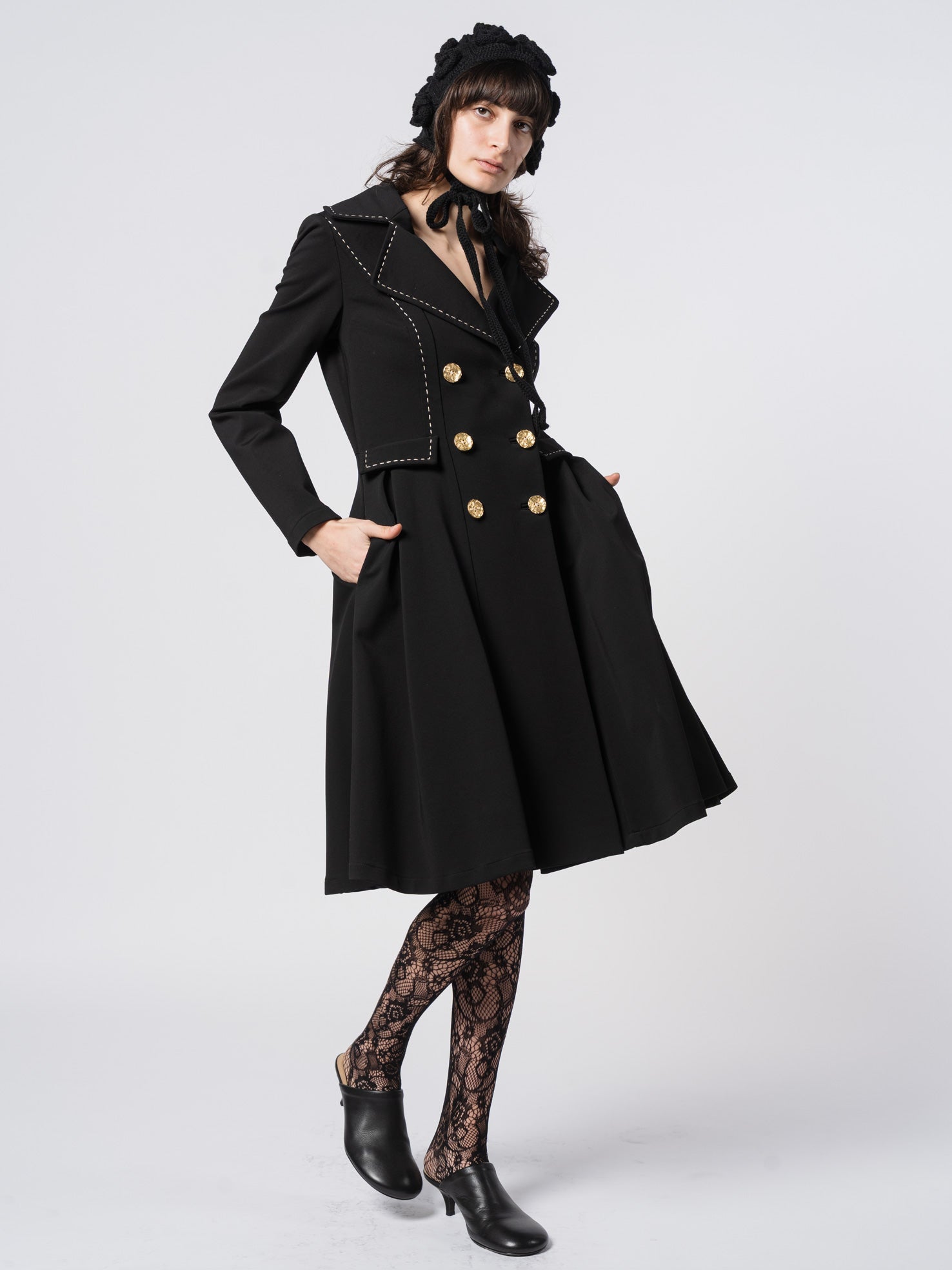 Tailored Double - Breasted Long Coat - by SHARONA SHARVIT