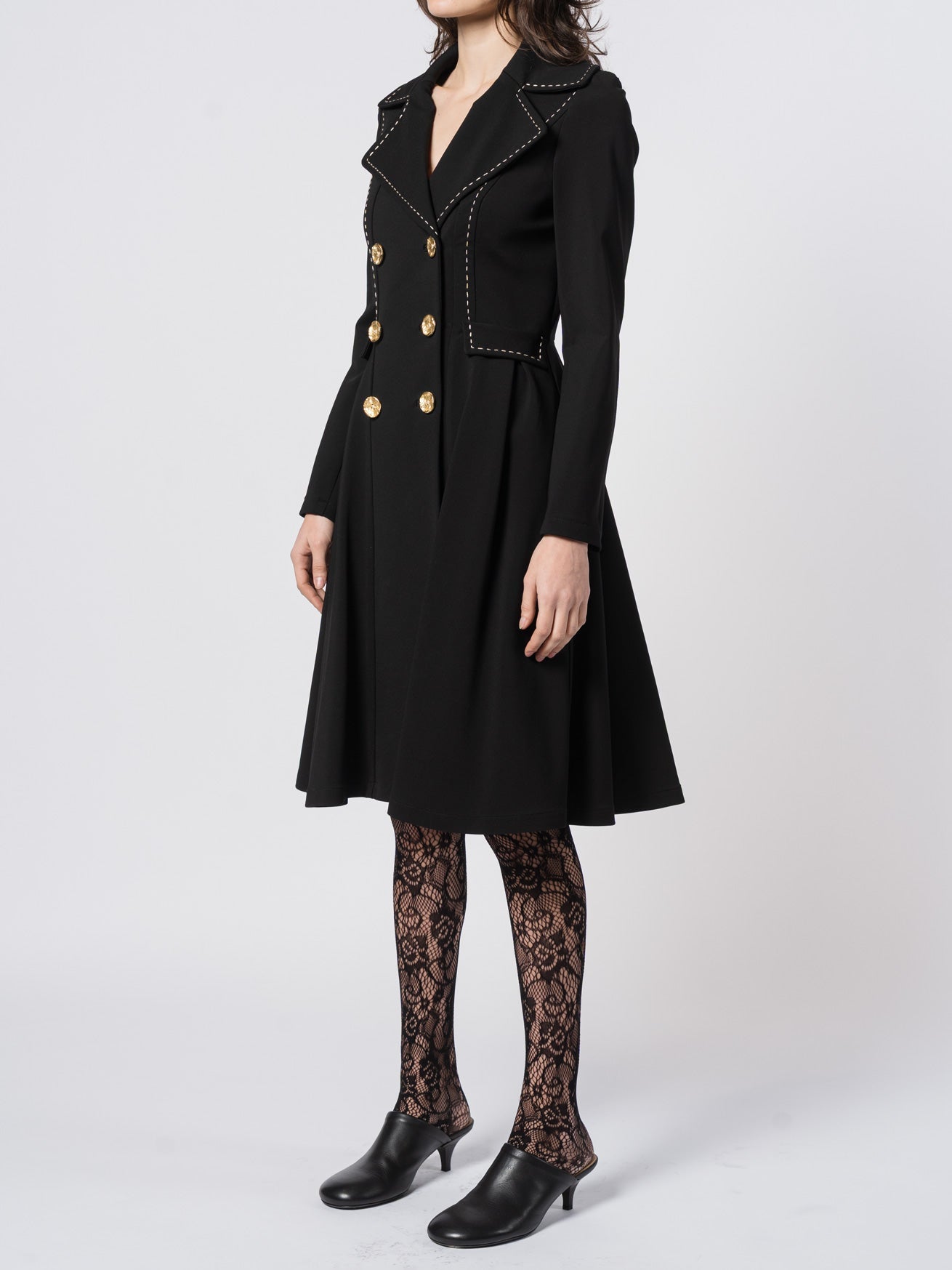 Tailored Double - Breasted Long Coat - by SHARONA SHARVIT