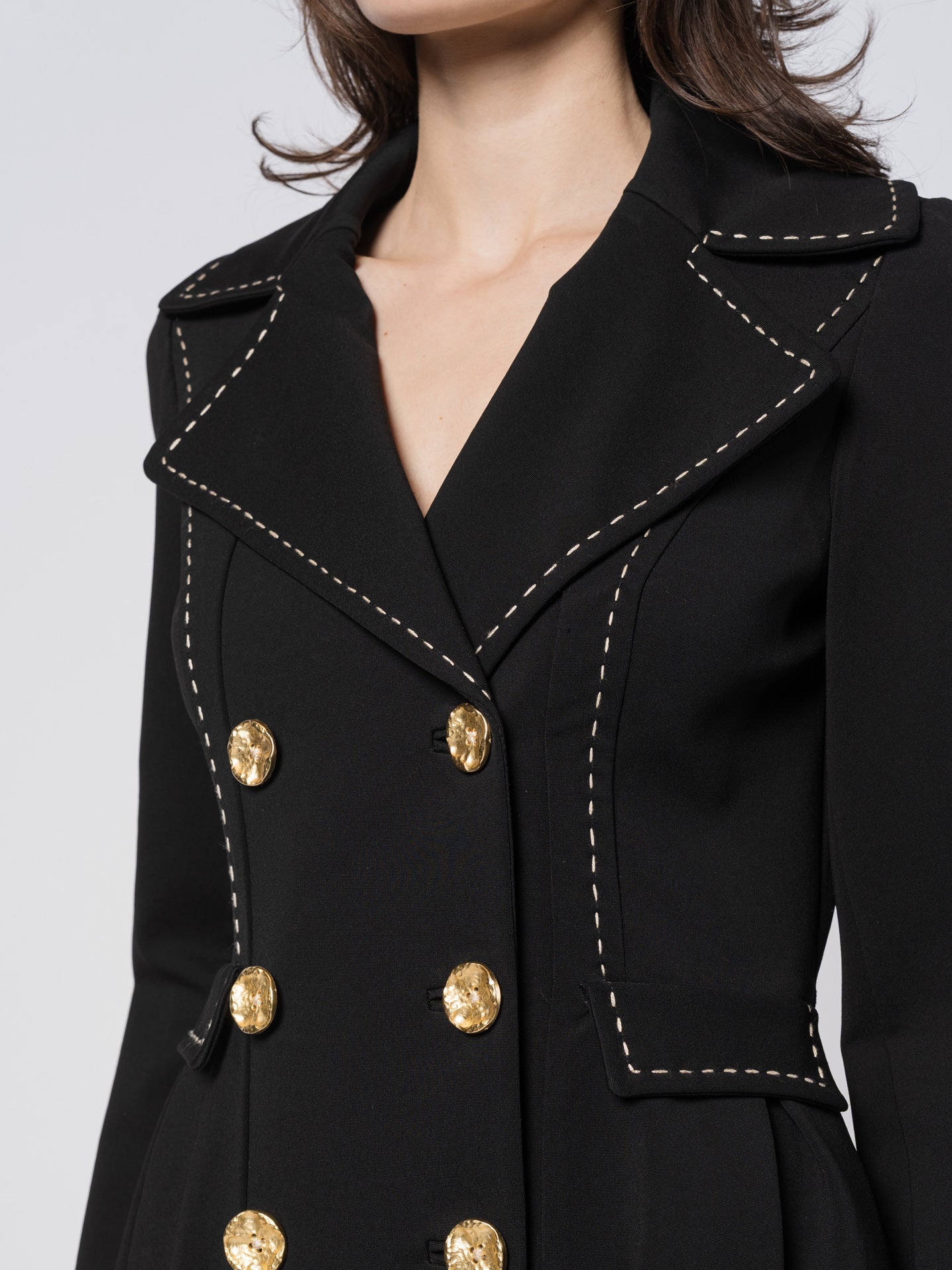 Tailored Double - Breasted Long Coat - by SHARONA SHARVIT