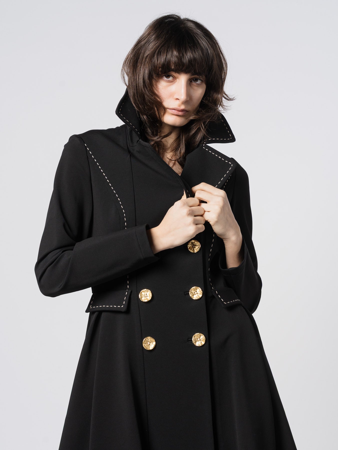 Tailored Double - Breasted Long Coat - by SHARONA SHARVIT