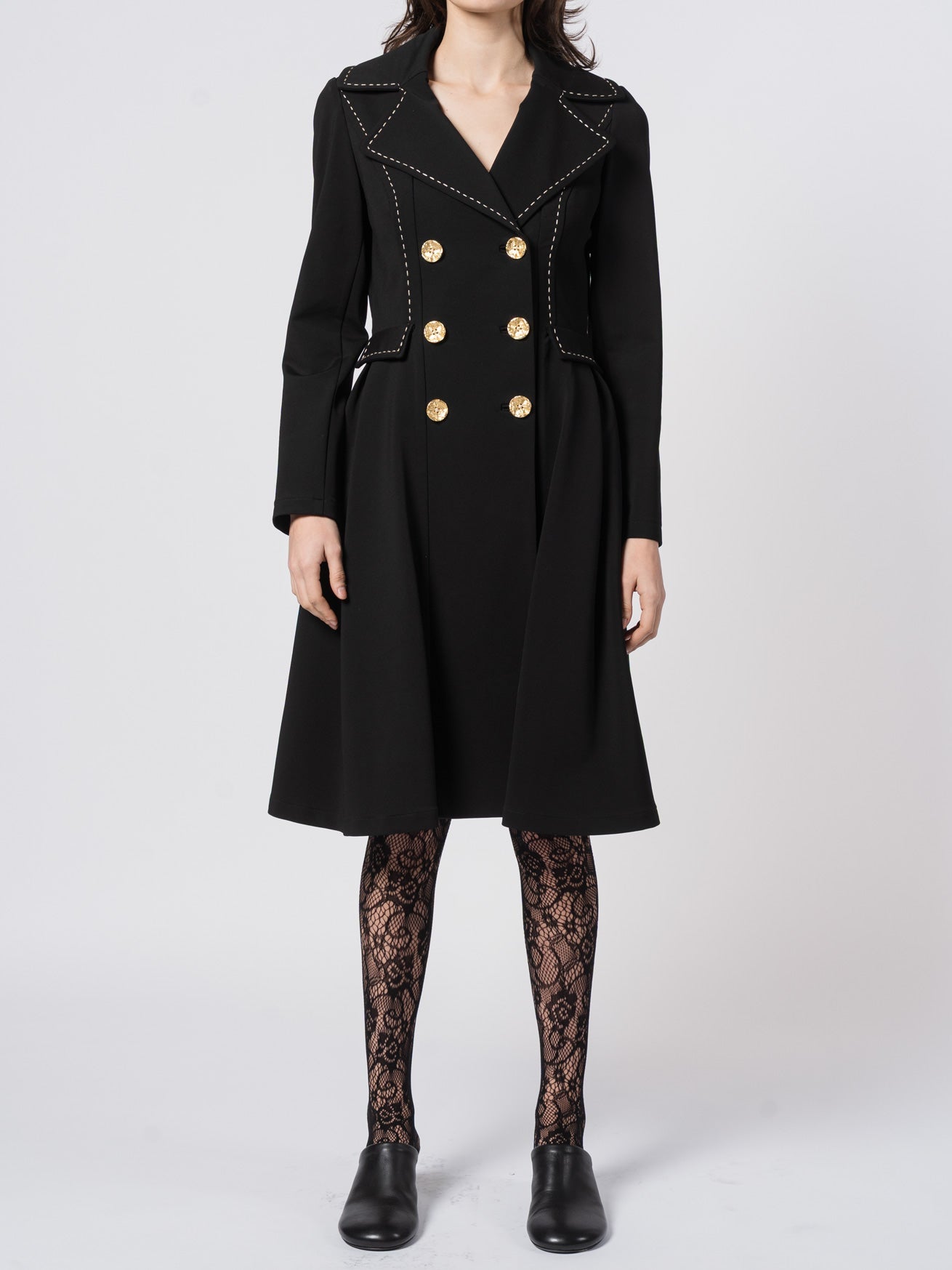 Tailored Double - Breasted Long Coat - by SHARONA SHARVIT