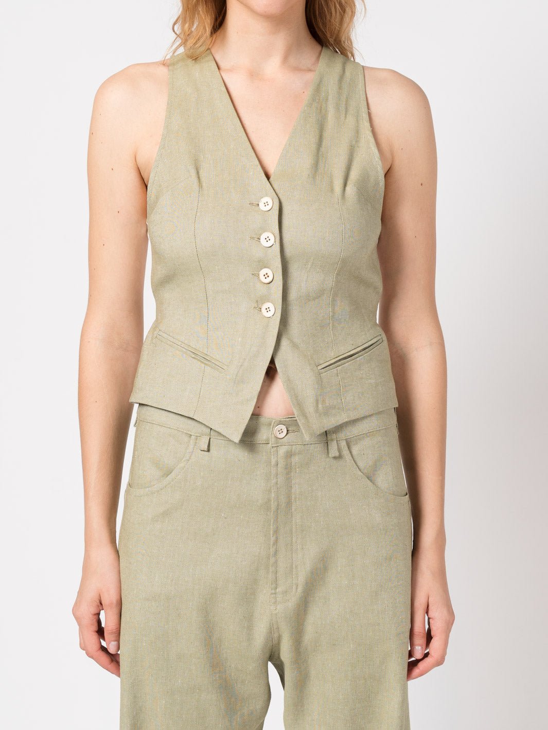 Tailored Linen - Blend Vest - by NOSTRA SANTISSIMA