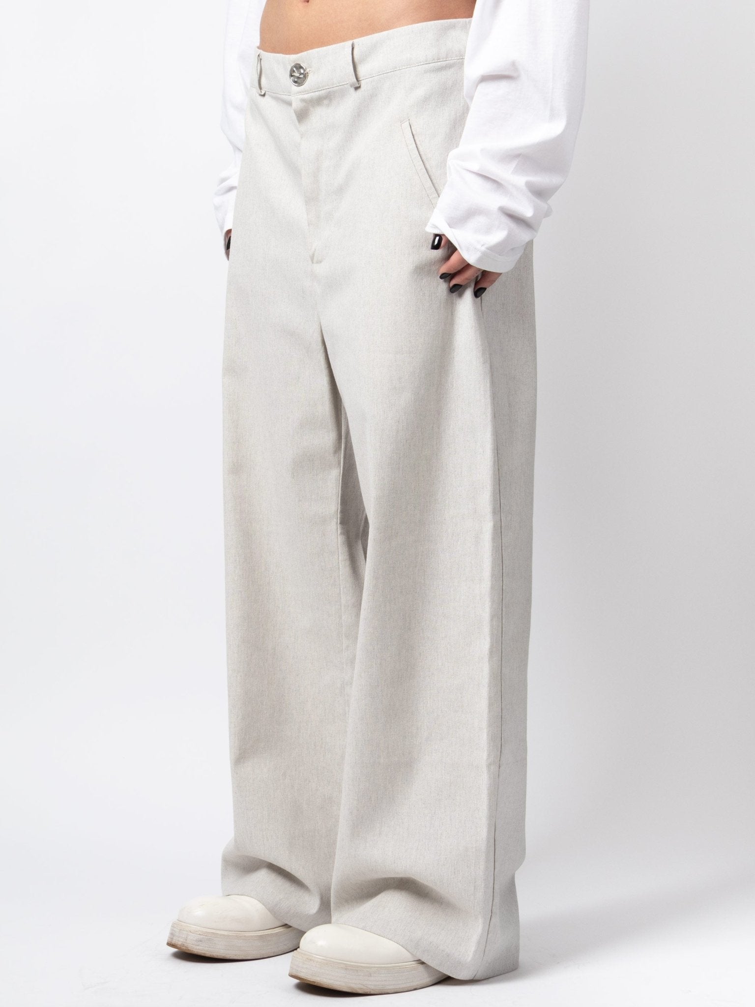 Tailored Wide - Leg Trousers - by VAGUE
