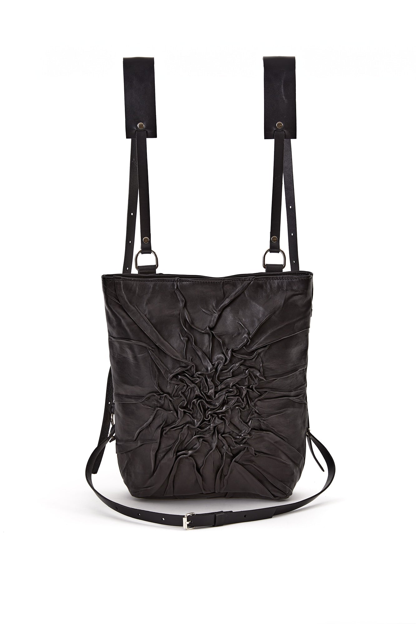 NOAM Textured Backpack - Hand-Gathered Leather