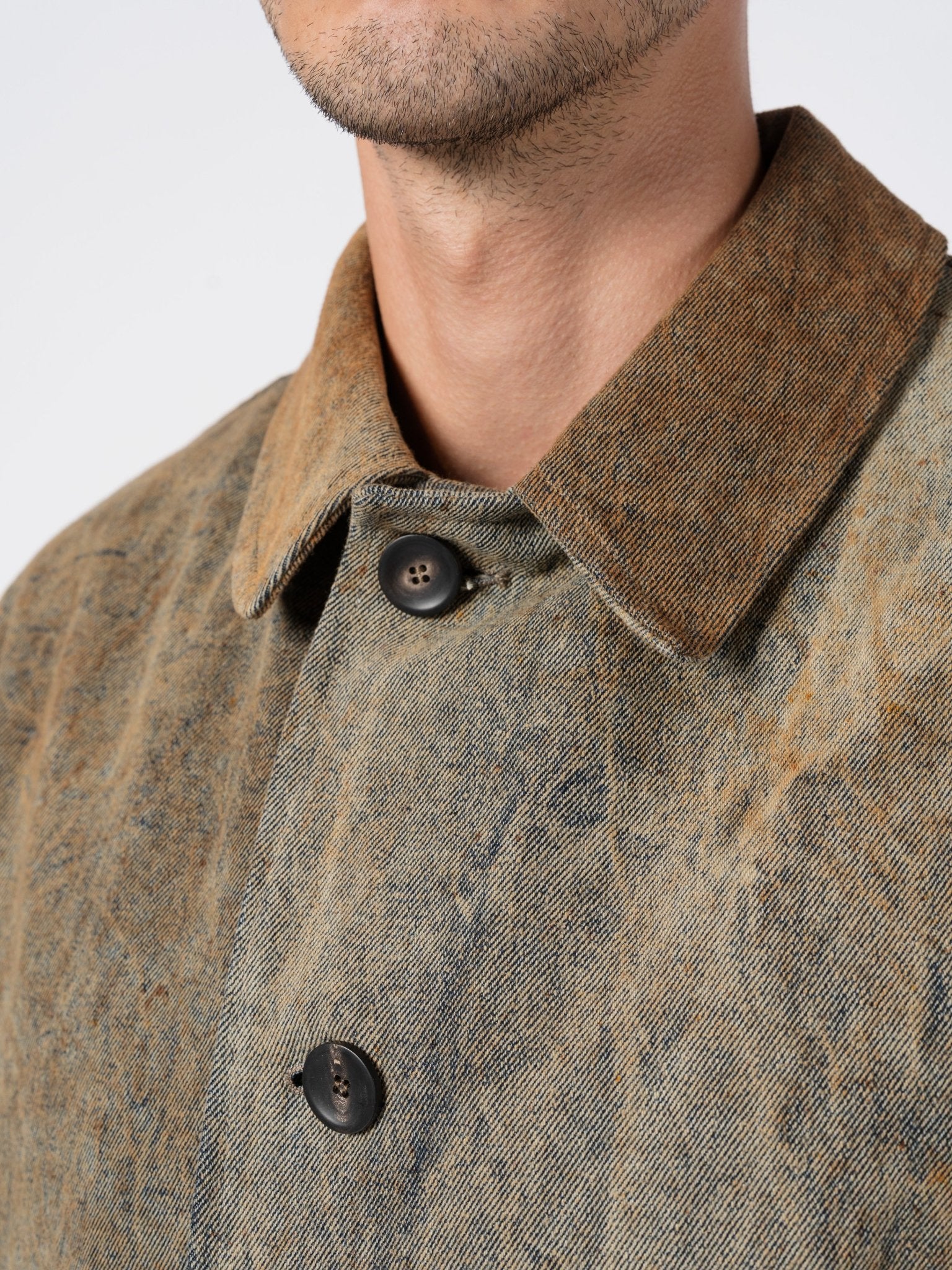 Textured Cotton Long Coat - by GIORGIO BRATO