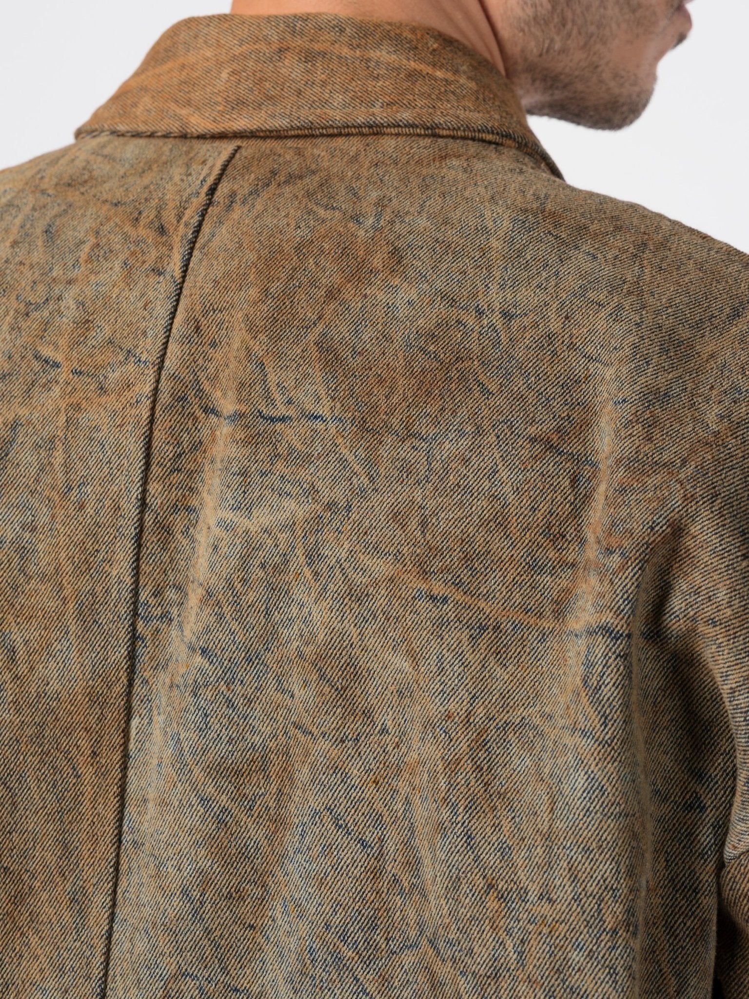 Textured Cotton Long Coat - by GIORGIO BRATO