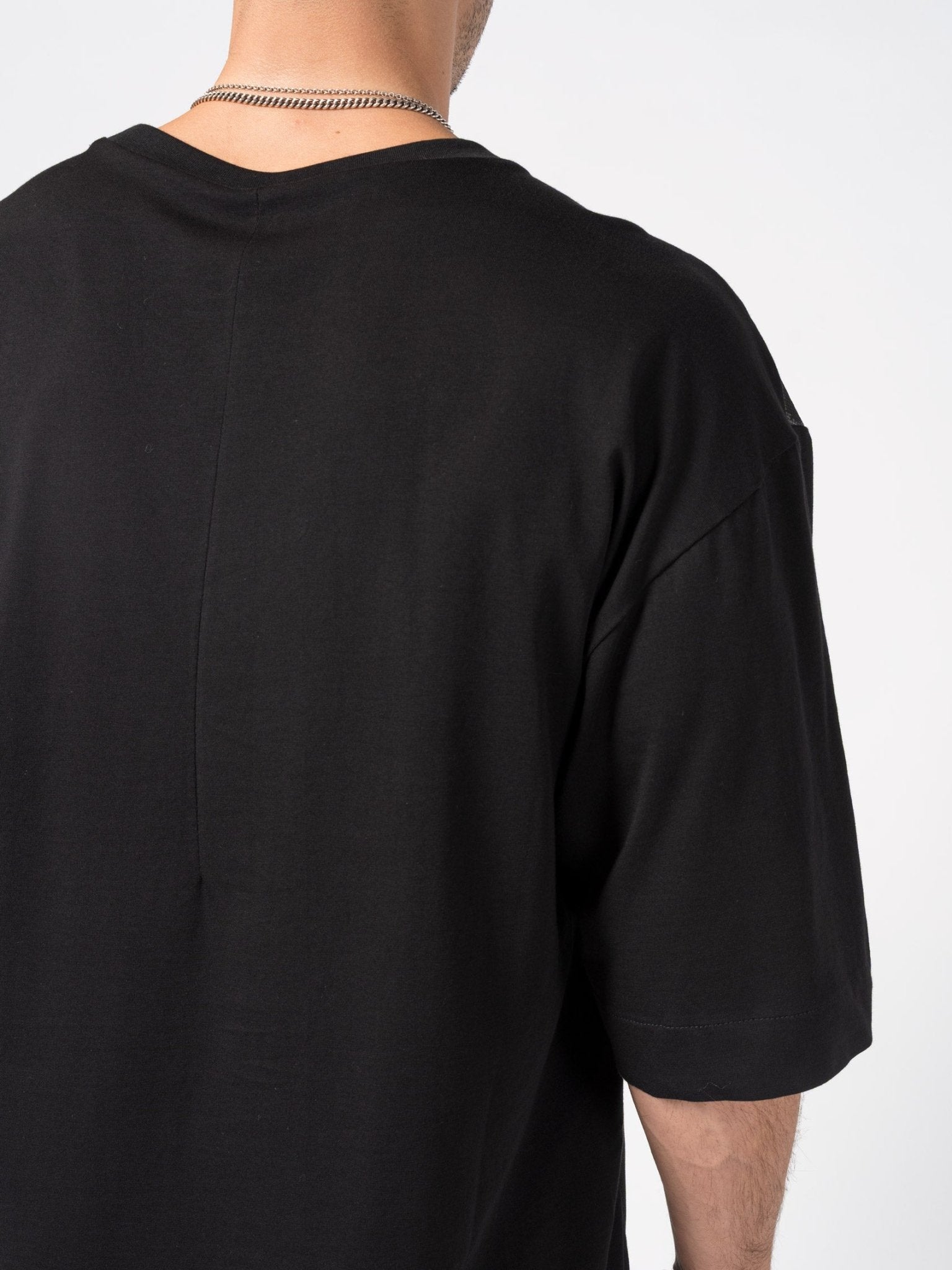 Textured Cotton - Silk T-Shirt - by GIOVANNI CAVAGNA