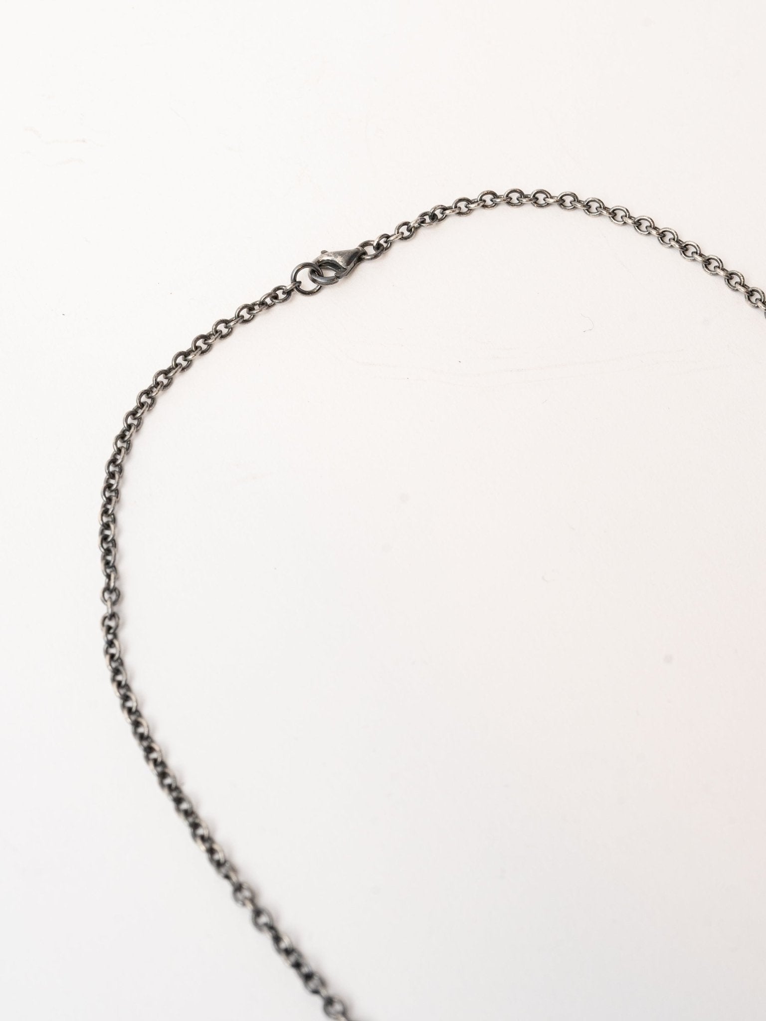 Textured Disc Necklace with Black Diamonds - by AITO