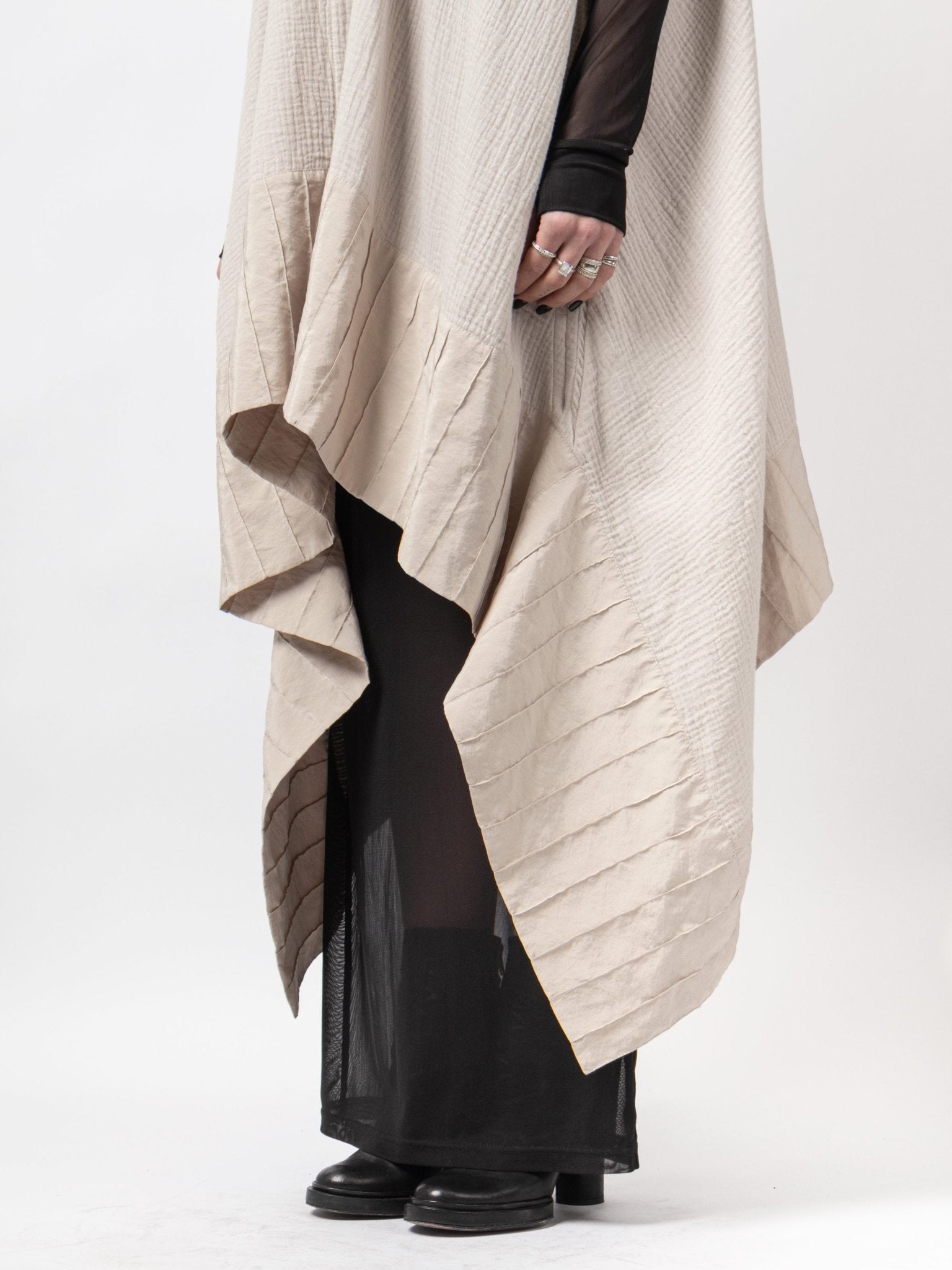 Textured Draped Cape - by VAGUE
