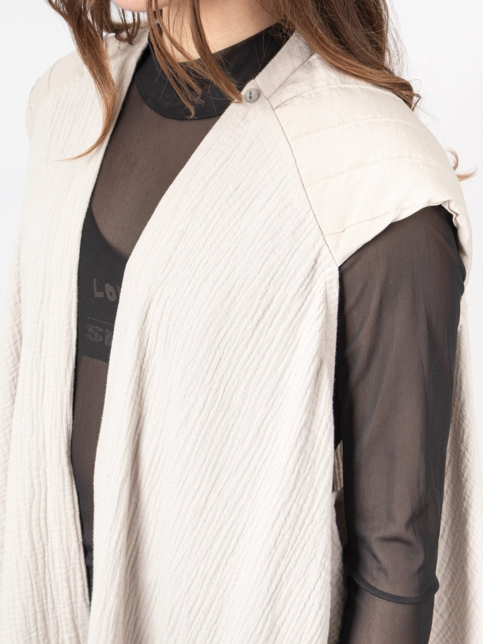 Textured Draped Cape - by VAGUE