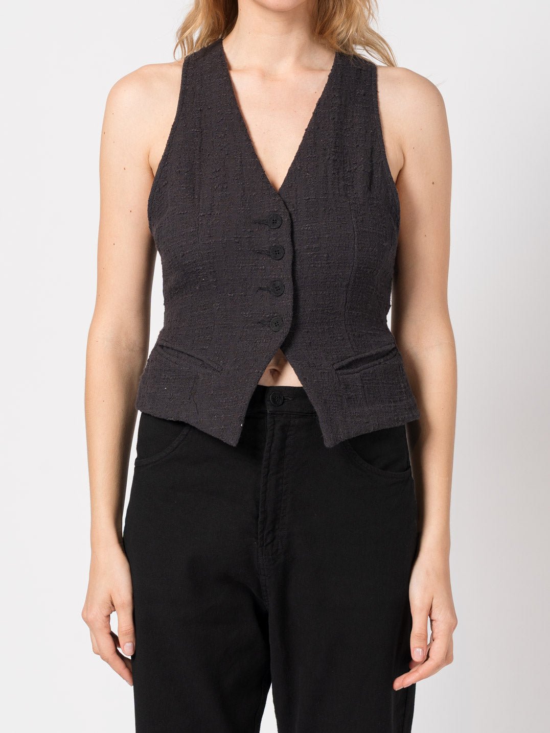 Textured Fitted Vest - by NOSTRA SANTISSIMA