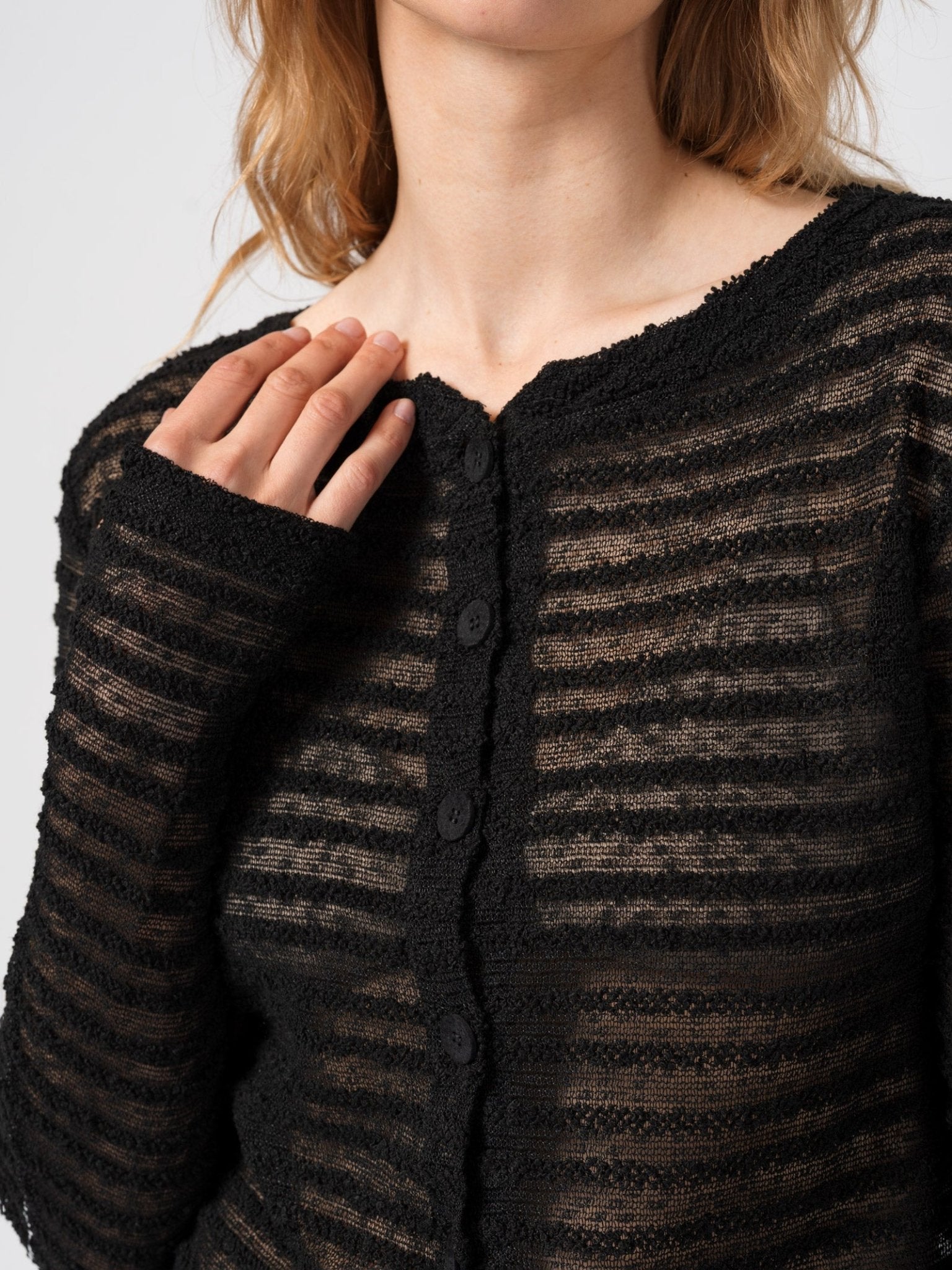 Textured Knit Cardigan - by NOSTRA SANTISSIMA