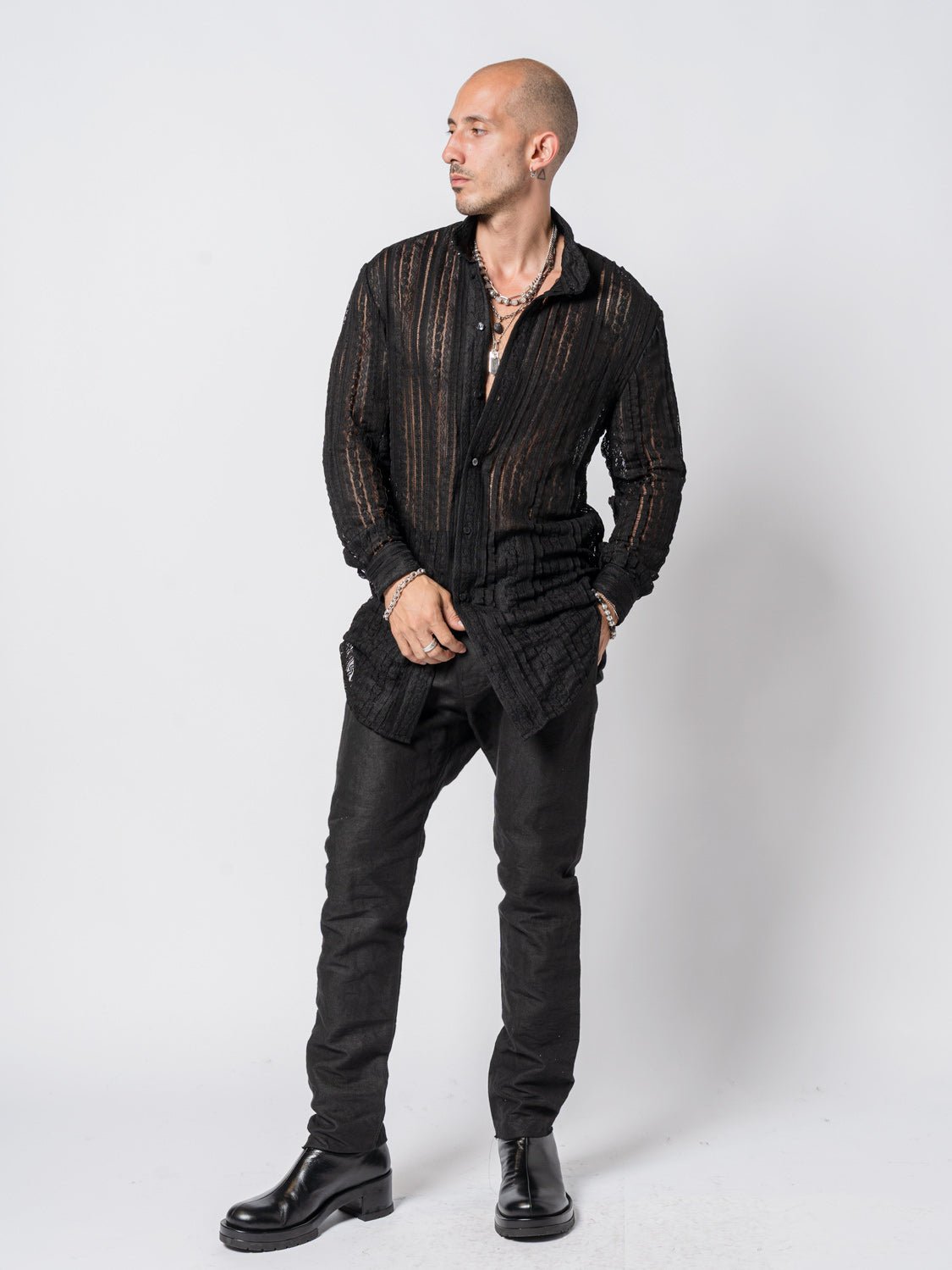 Textured Lace Shirt - by NOSTRA SANTISSIMA