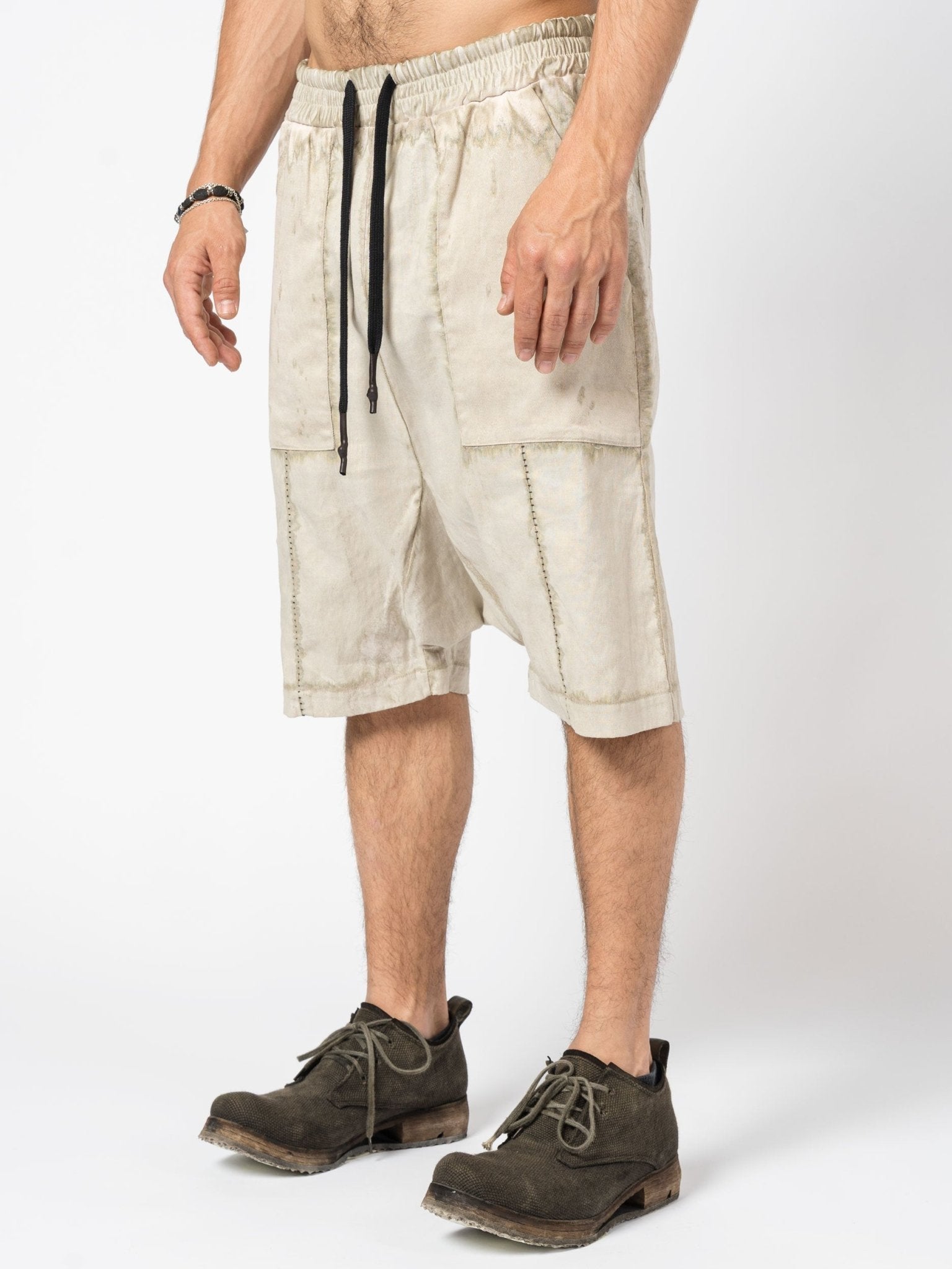 Textured Linen Blend Shorts - by MD75
