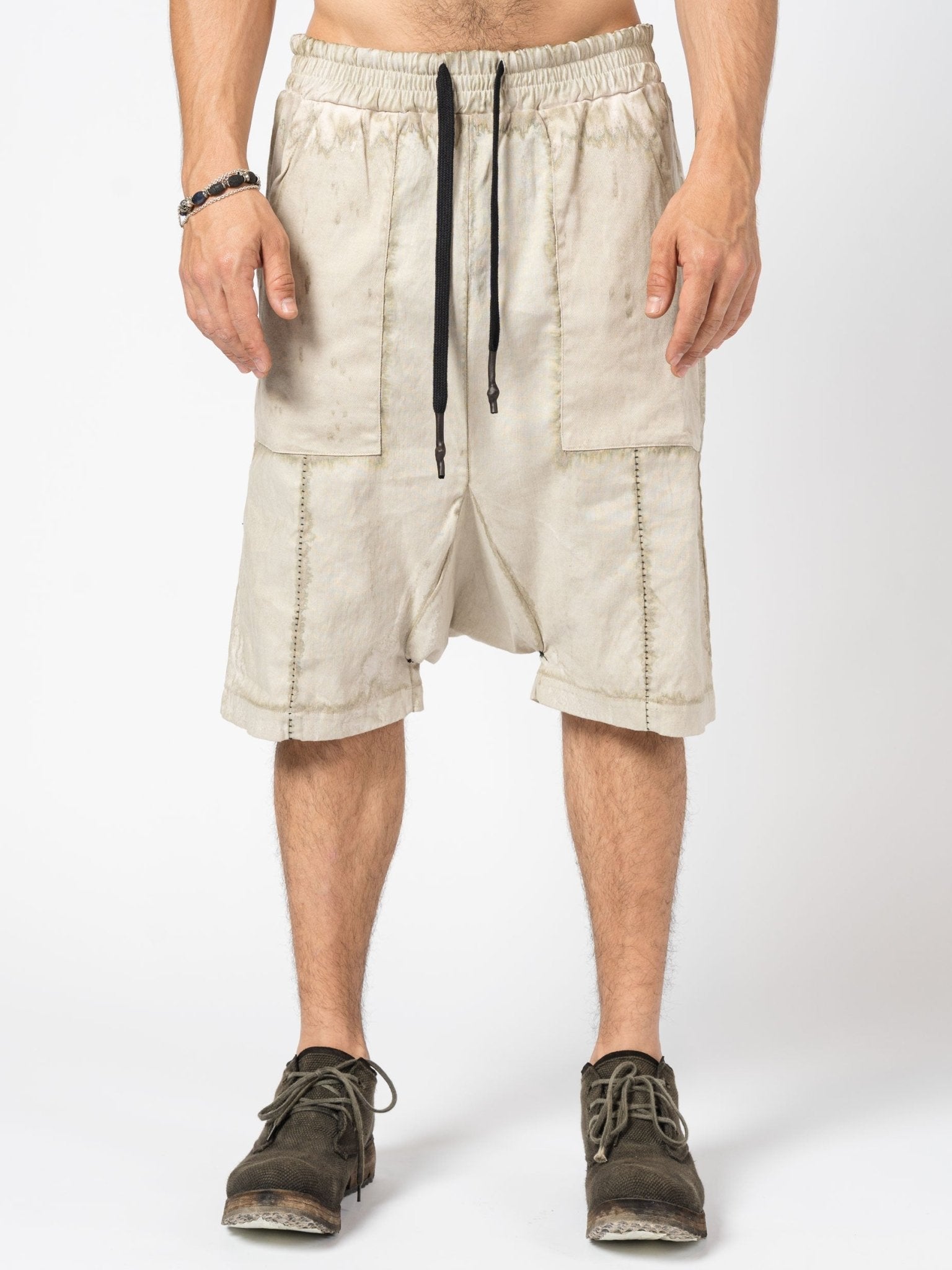 Textured Linen Blend Shorts - by MD75