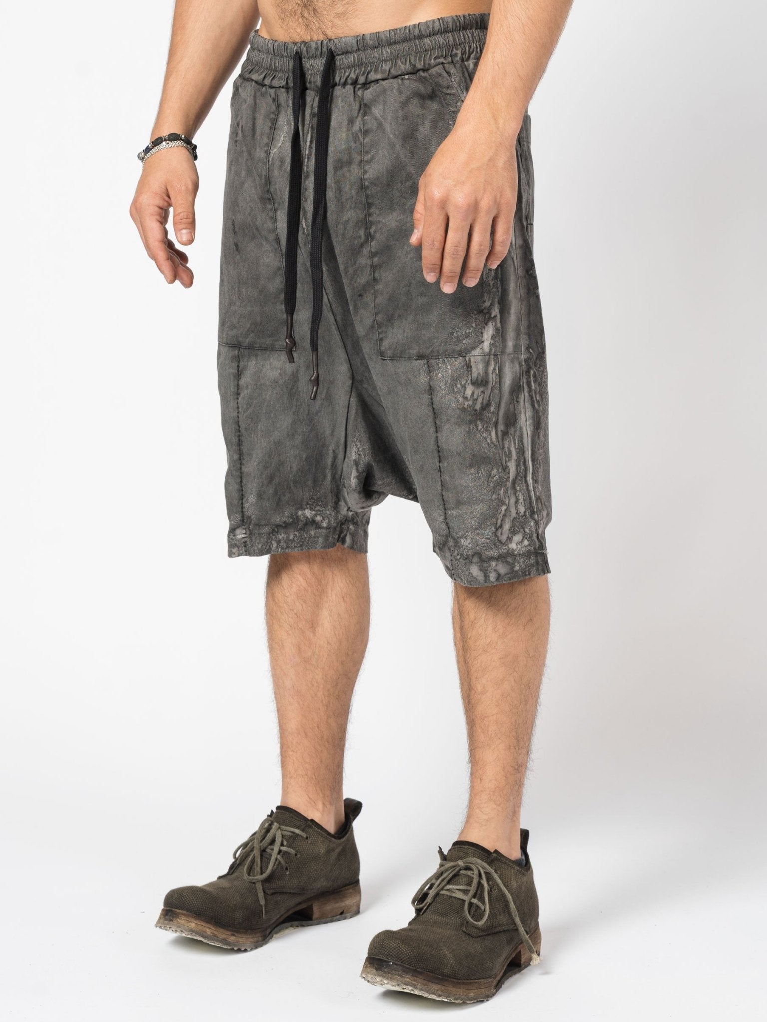 Textured Linen Blend Shorts - by MD75