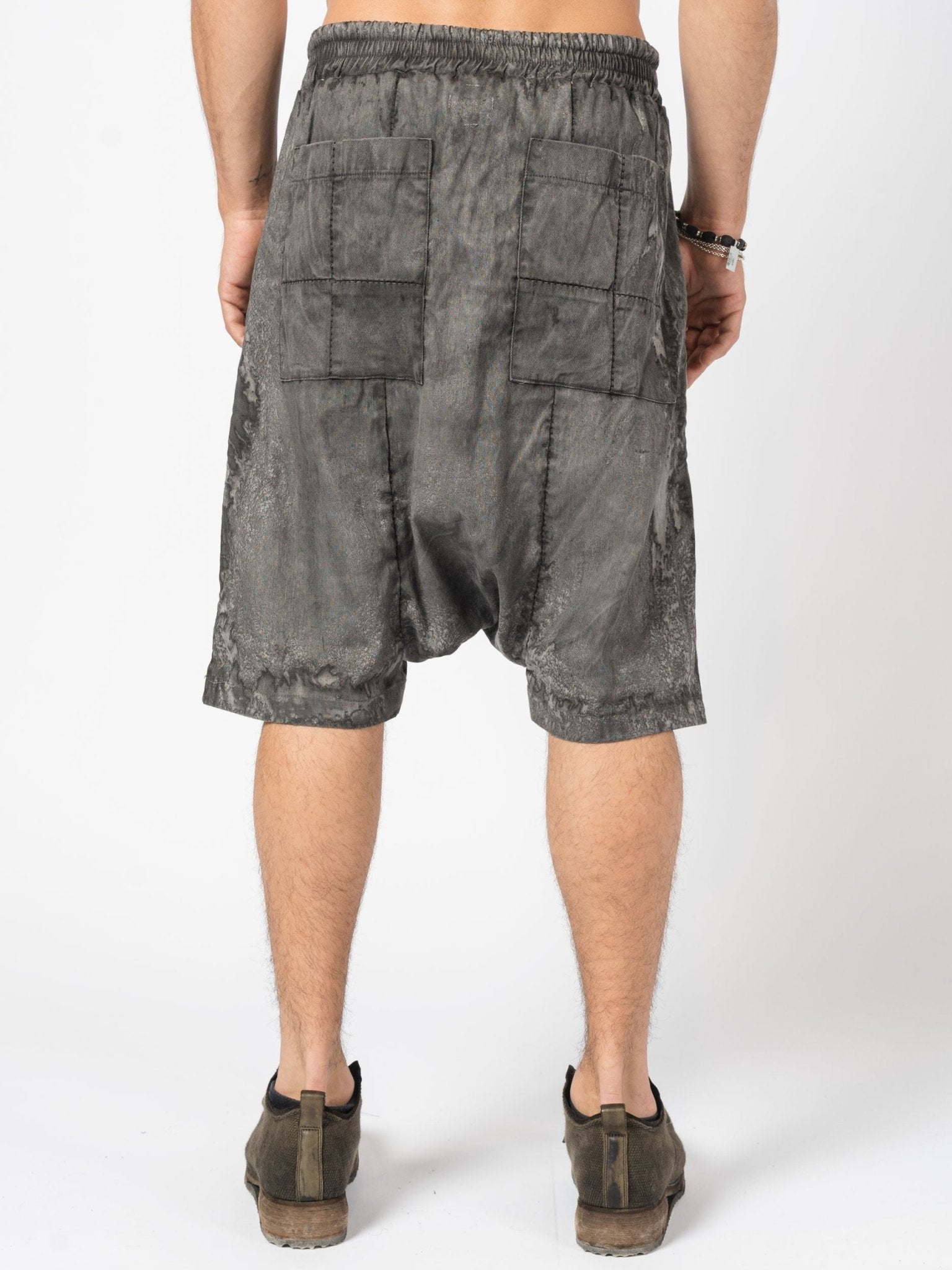 Textured Linen Blend Shorts - by MD75