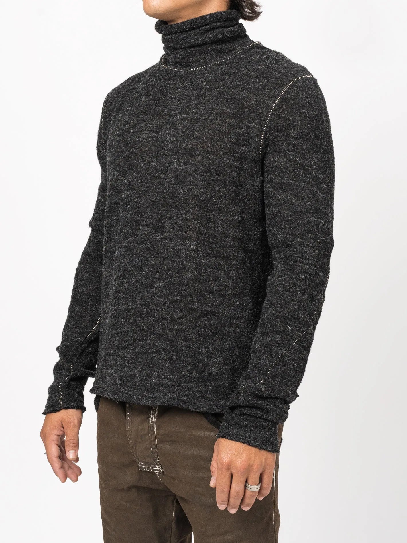 Textured Wool Turtleneck Knit - by NOSTRA SANTISSIMA