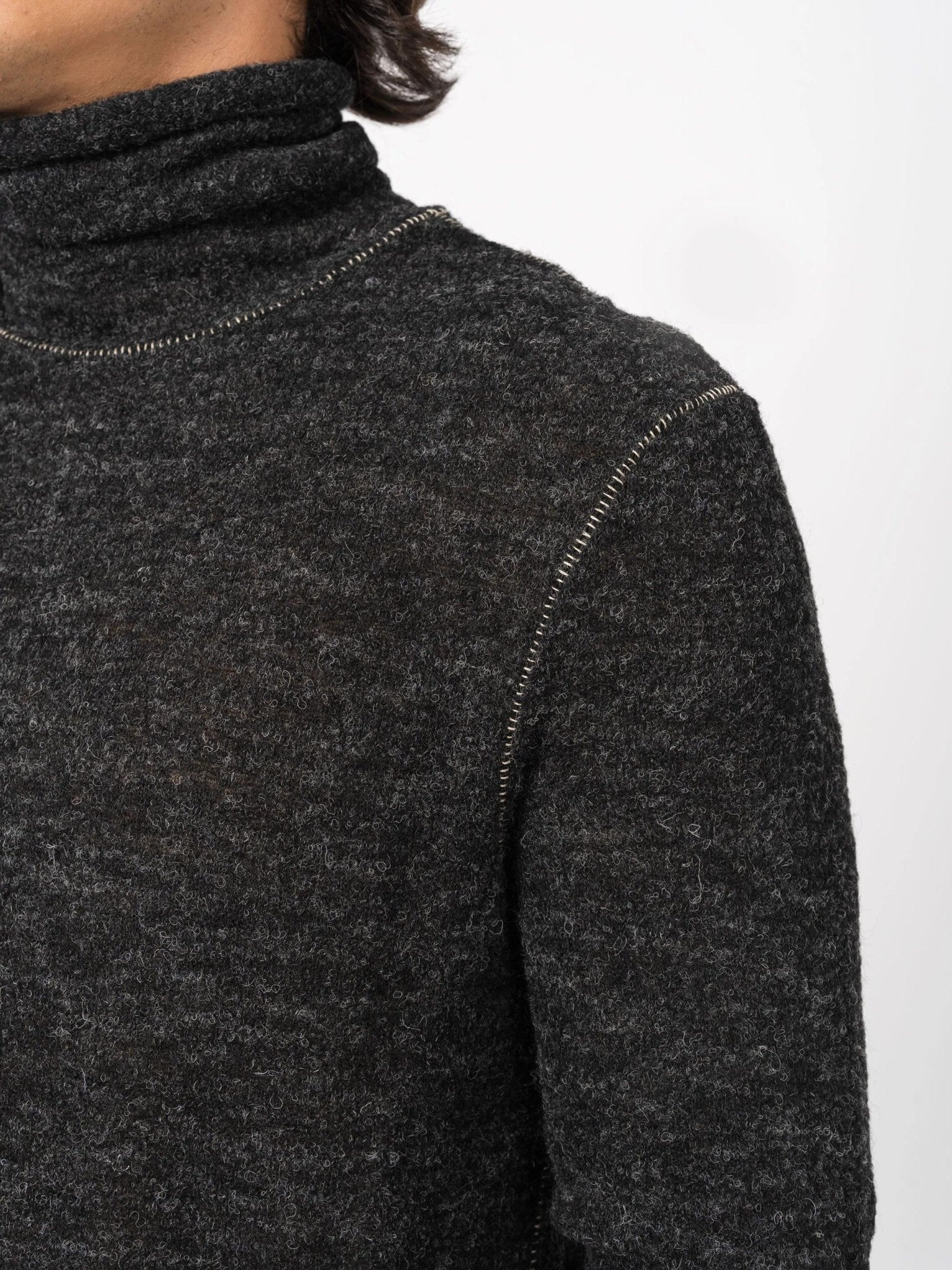Textured Wool Turtleneck Knit - by NOSTRA SANTISSIMA