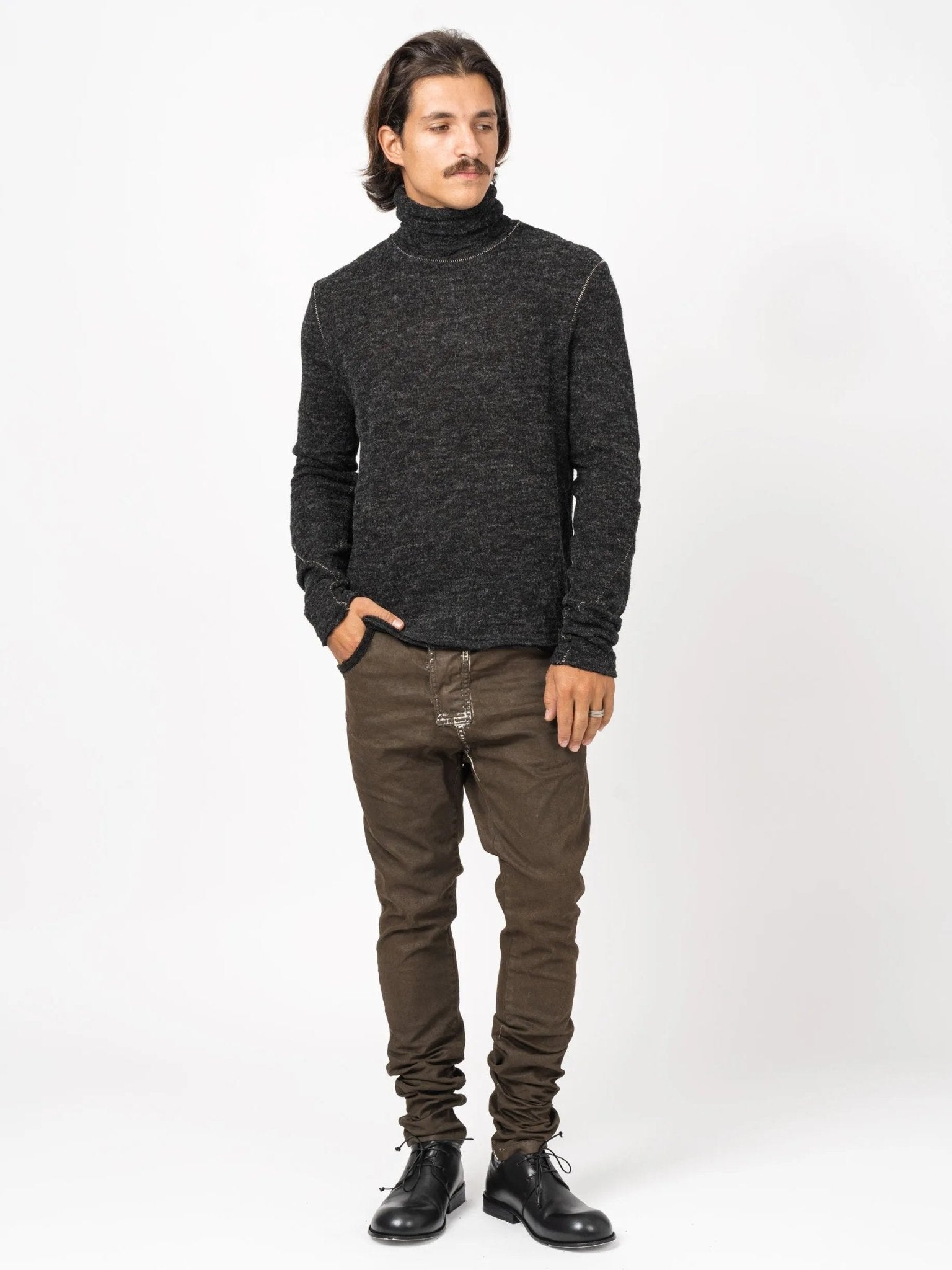 Textured Wool Turtleneck Knit - by NOSTRA SANTISSIMA