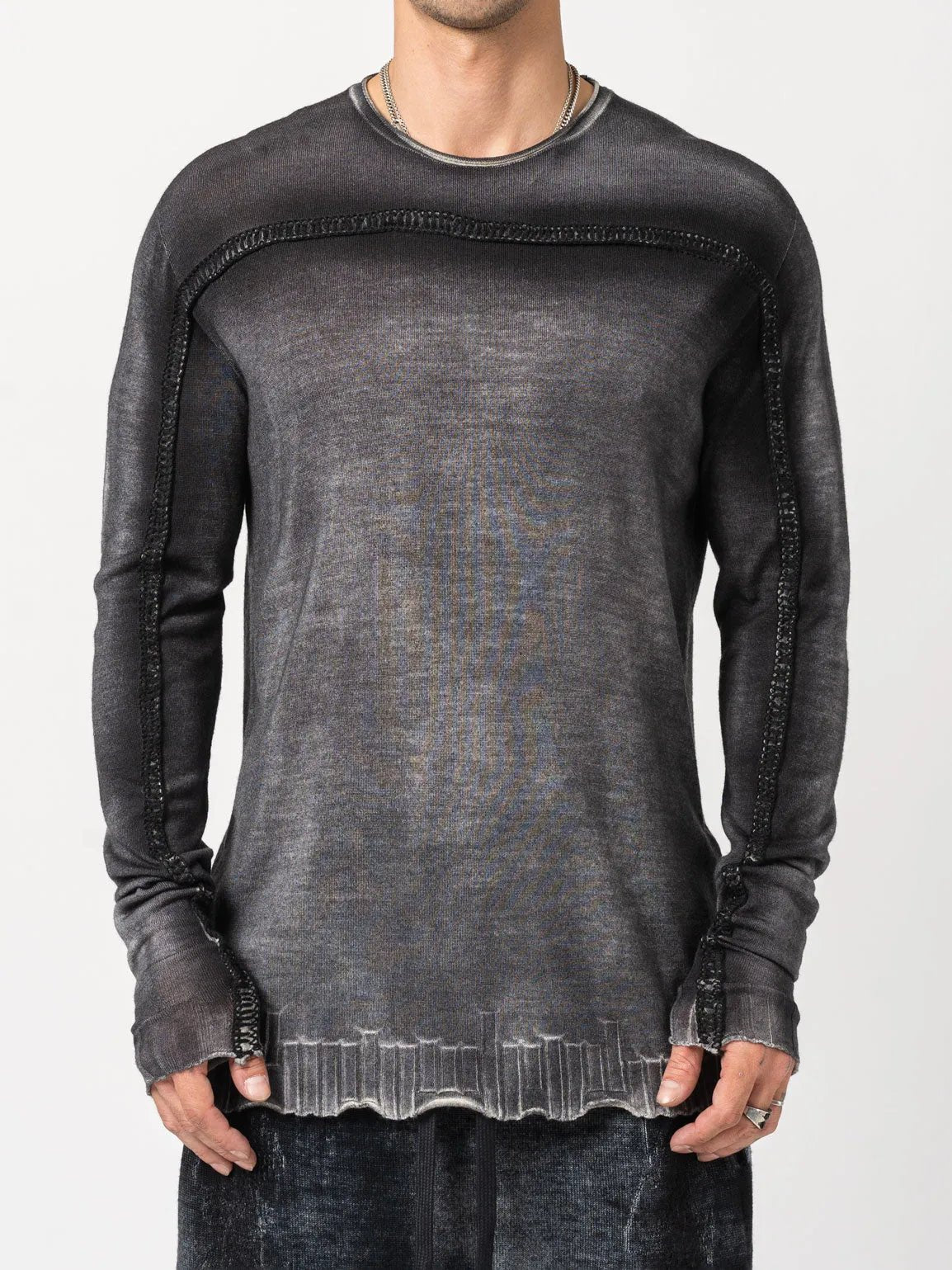 Thin Wool Embroidered Sweater - by MD75